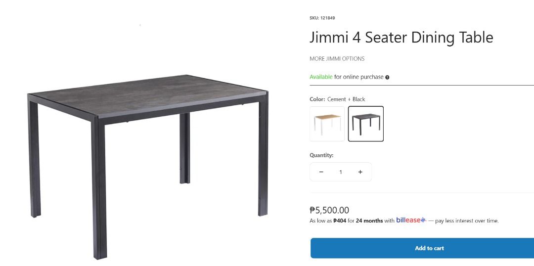 Jimmi 4 Seater Dining Table and Livia Chairs from Mandaue Foam ...
