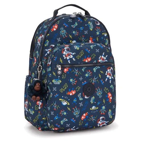 Kipling Backpack (Category: Babies & Kids Fashion) located in Singapore. Submitted by momloves (Listing ID 1417534981, Image 1). Description: Negotiable for serious buyer only! - Kipling Seoul large backpack with a fun space game print - Adjustable shoulder straps - Multiple compartments for storage - Top handle for easy carrying - Includes the signature Kipling monkey charm - Ideal for school or everyday use.