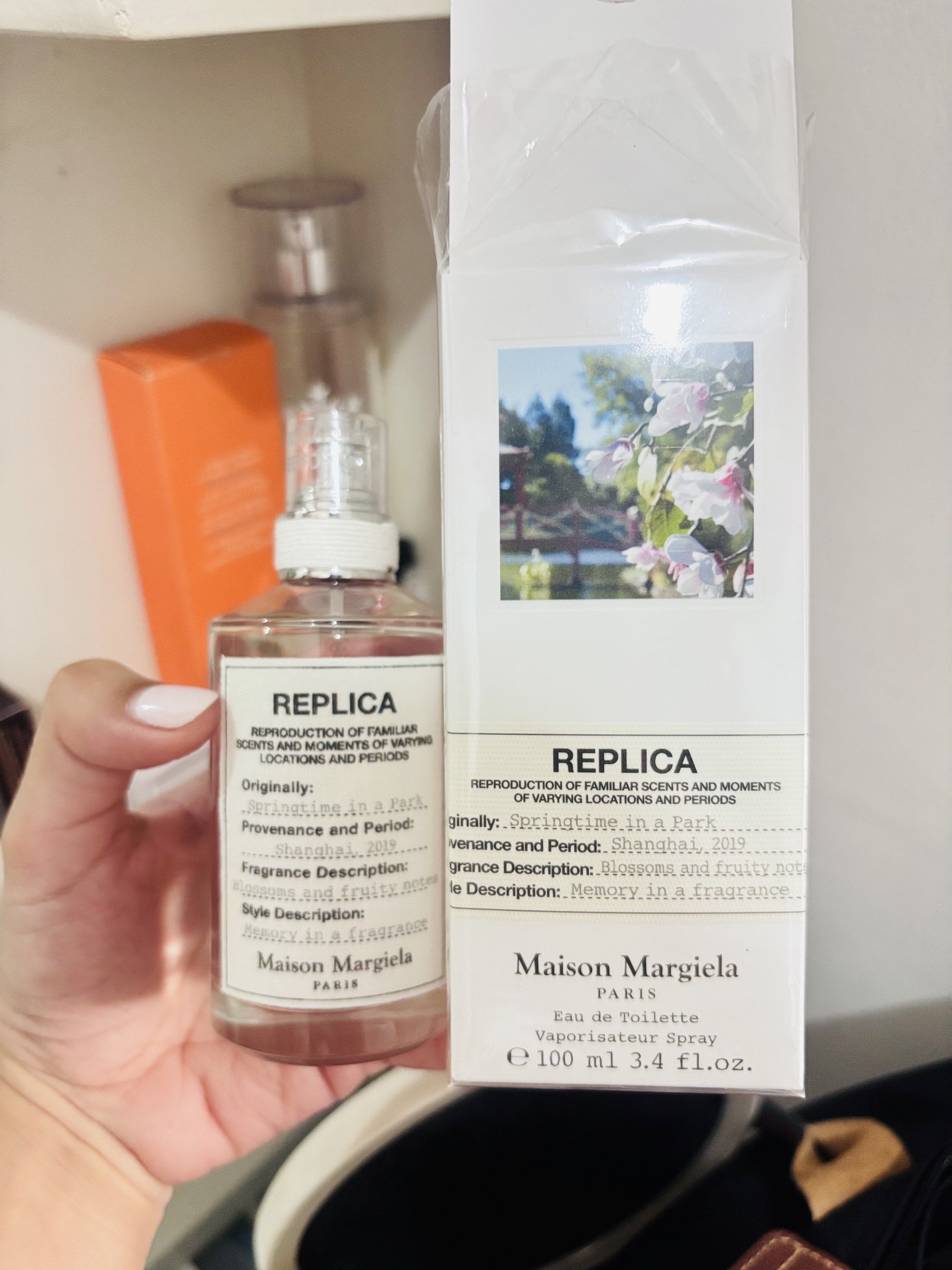 Maison Margiela Replica Springtime in a Park 100ml (Category: Fragrance & Deodorants) located in Meycauayan. Submitted by declutter0403 (Listing ID 1417484572, Image 1). Description: 80% full Bought in Look SM North .