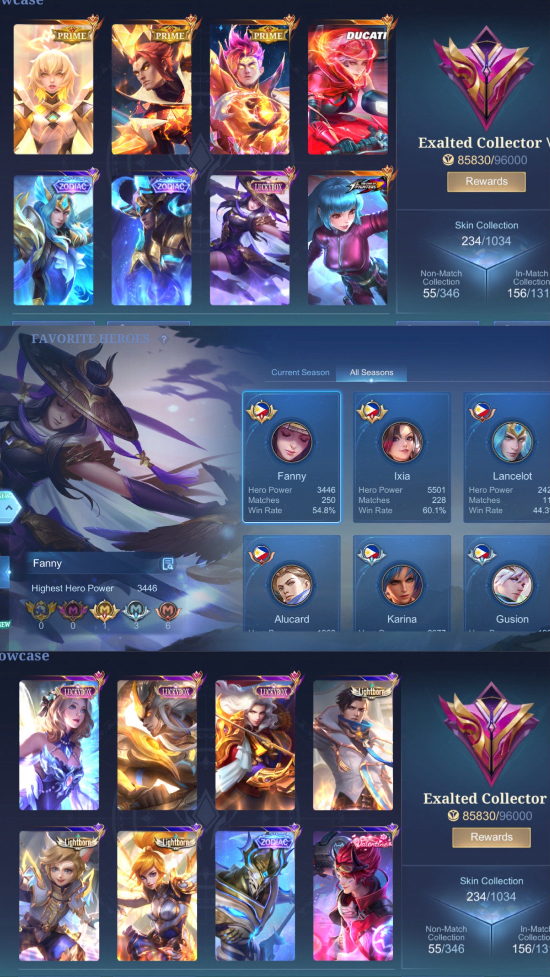 Mobile Legends Account Exalted Collecter V (Category: Others) located in Naga. Submitted by rccurated._ (Listing ID 1417555921, Image 1). Description: .