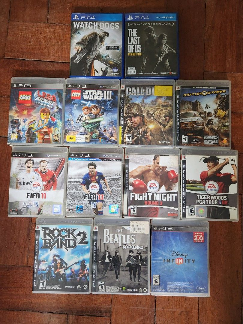 PS4 and PS3 Games for sale (Category: PlayStation) located in Makati City. Submitted by karamazob006 (Listing ID 1341631797, Image 2). Description: For sale PS4 - Last of Us - 800 -Watchdogs - 500 PS3 Games (11 games) 250 each Take all for for 3000.