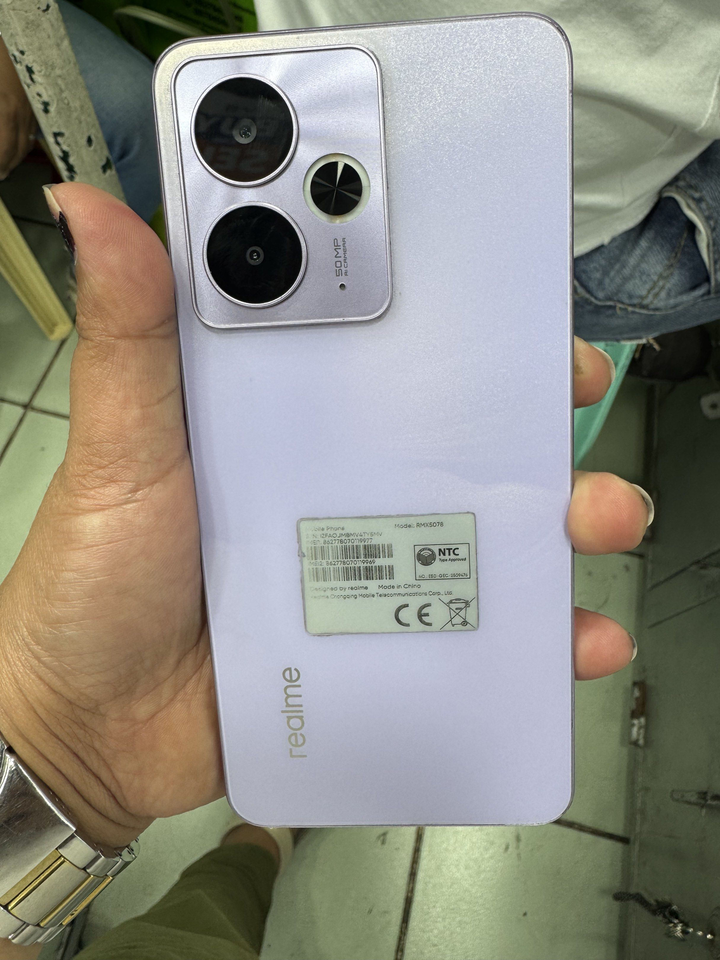 Realme 14T 8+10/256gb (Category: Realme) located in San Juan City. Submitted by wainefreygadgetshop (Listing ID 1417571475, Image 1). Description: REALME 14T 8+10gb/256gb Here are the specifications of the Realme 14T: *Display* - 6.67-inch AMOLED display - 1080 x 2400 pixels resolution - 120Hz refresh rate - 2100 nits peak brightness - 20:9 aspect ratio - 386 ppi density *Performance* - MediaTek Dimensity 6300 chipset - Octa-core CPU (2x2.4 GHz C