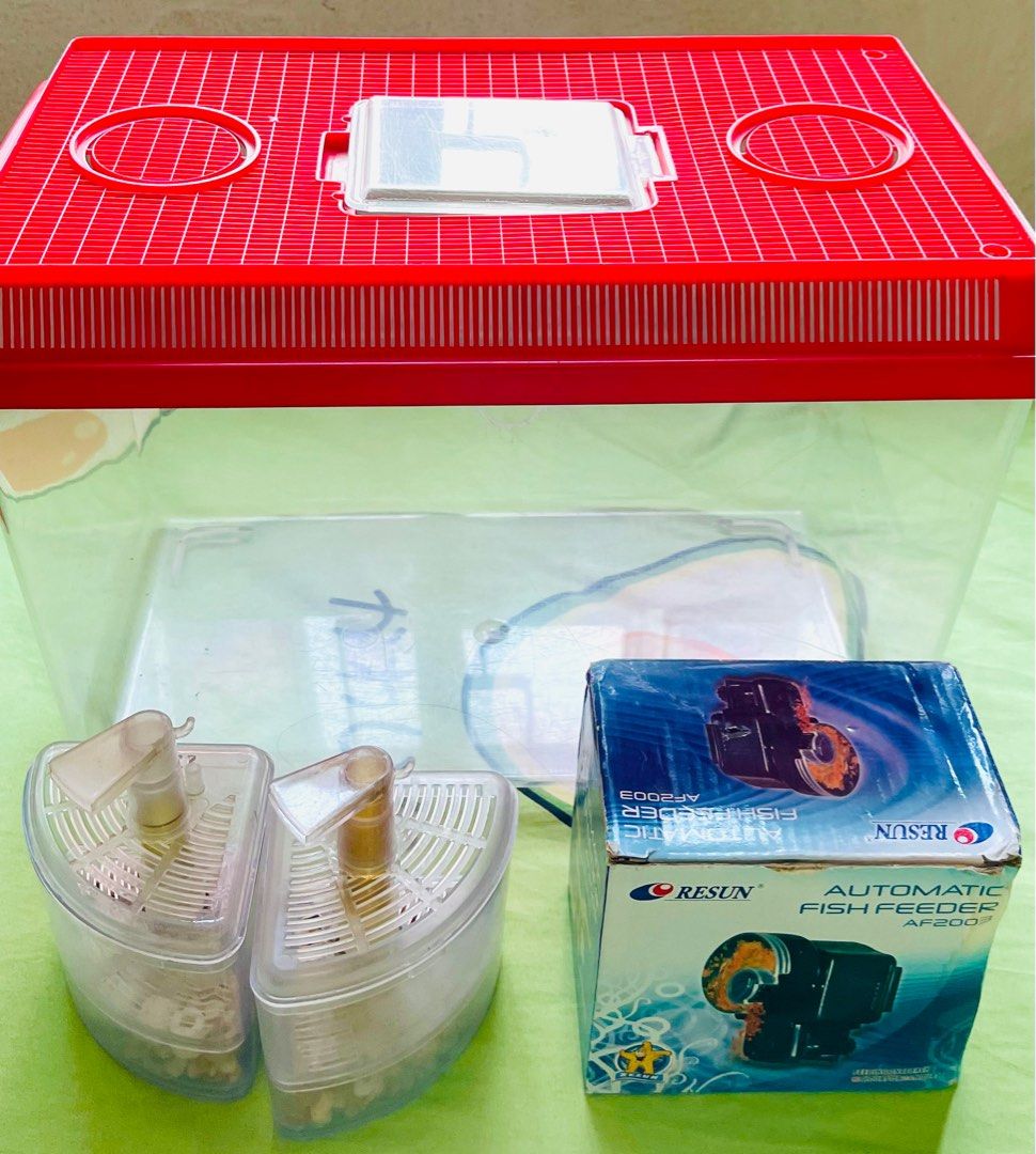 Resun Aquarium Set with Automatic Fish Feeder, Pet Supplies, Homes ...