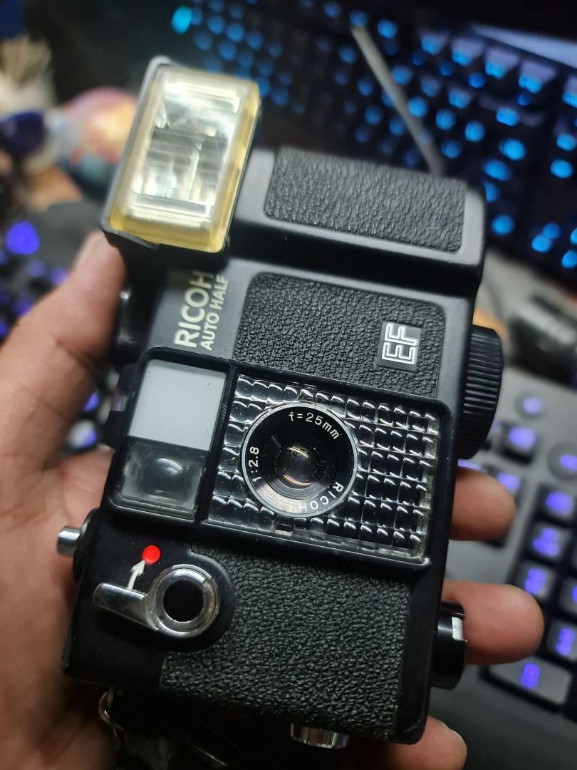 ricoh half frame camera (Category: Cameras) located in Calamba. Submitted by brian4027 (Listing ID 1417498769, Image 1). Description: working condition flash working shuter working advance film working need reseal for light leak battery compartment diy contact point pero flash working.