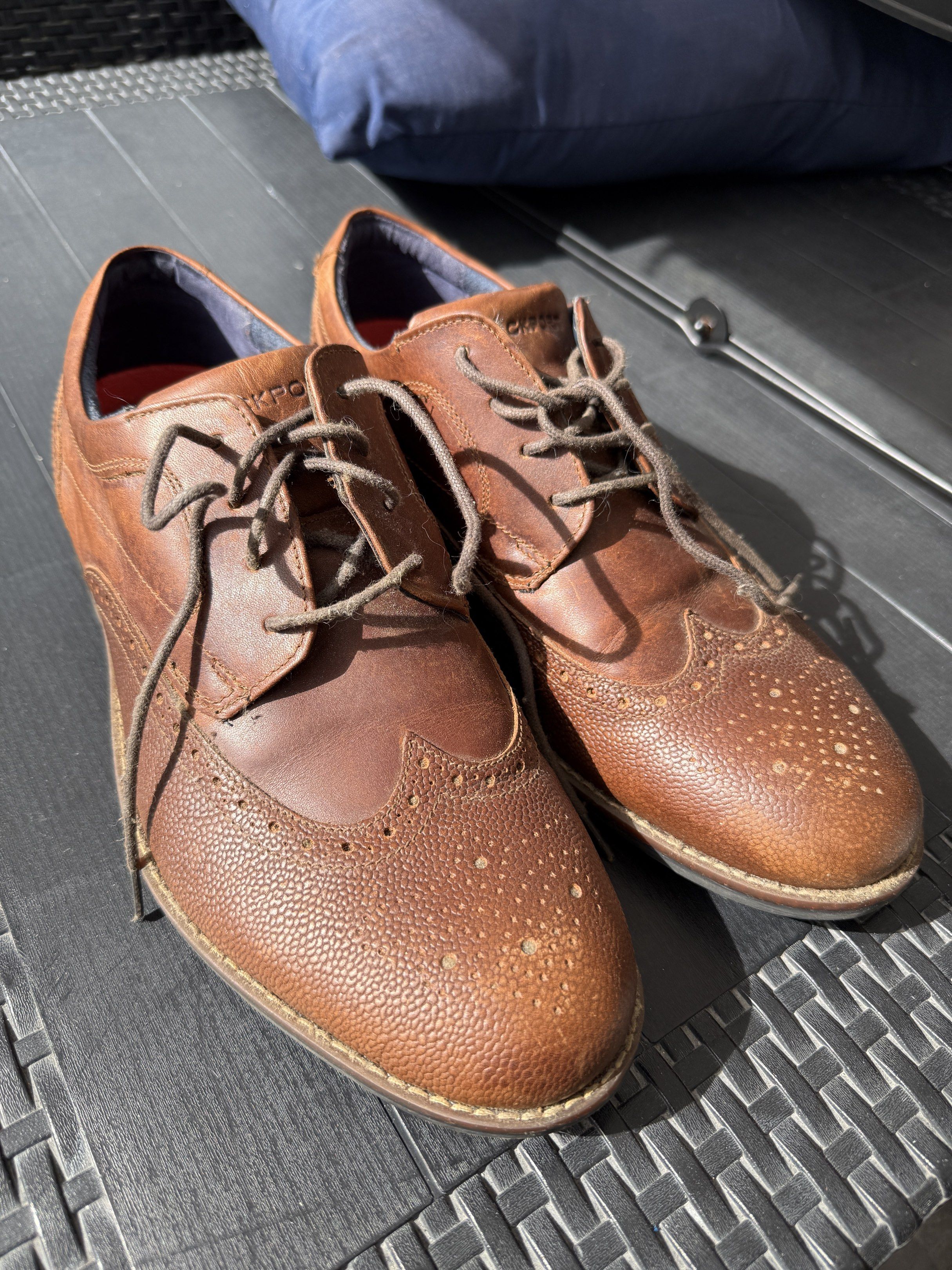 Rockport Leather Brogue Shoes (Category: Dress Shoes) located in Makati City. Submitted by technmd7 (Listing ID 1417468884, Image 3). Description: - Rockport leather brogue shoes - Classic wingtip design - Lace-up closure - Textured leather upper - Waterproof insoles - Slip-resistant insoles - Shock-absorbing insoles.