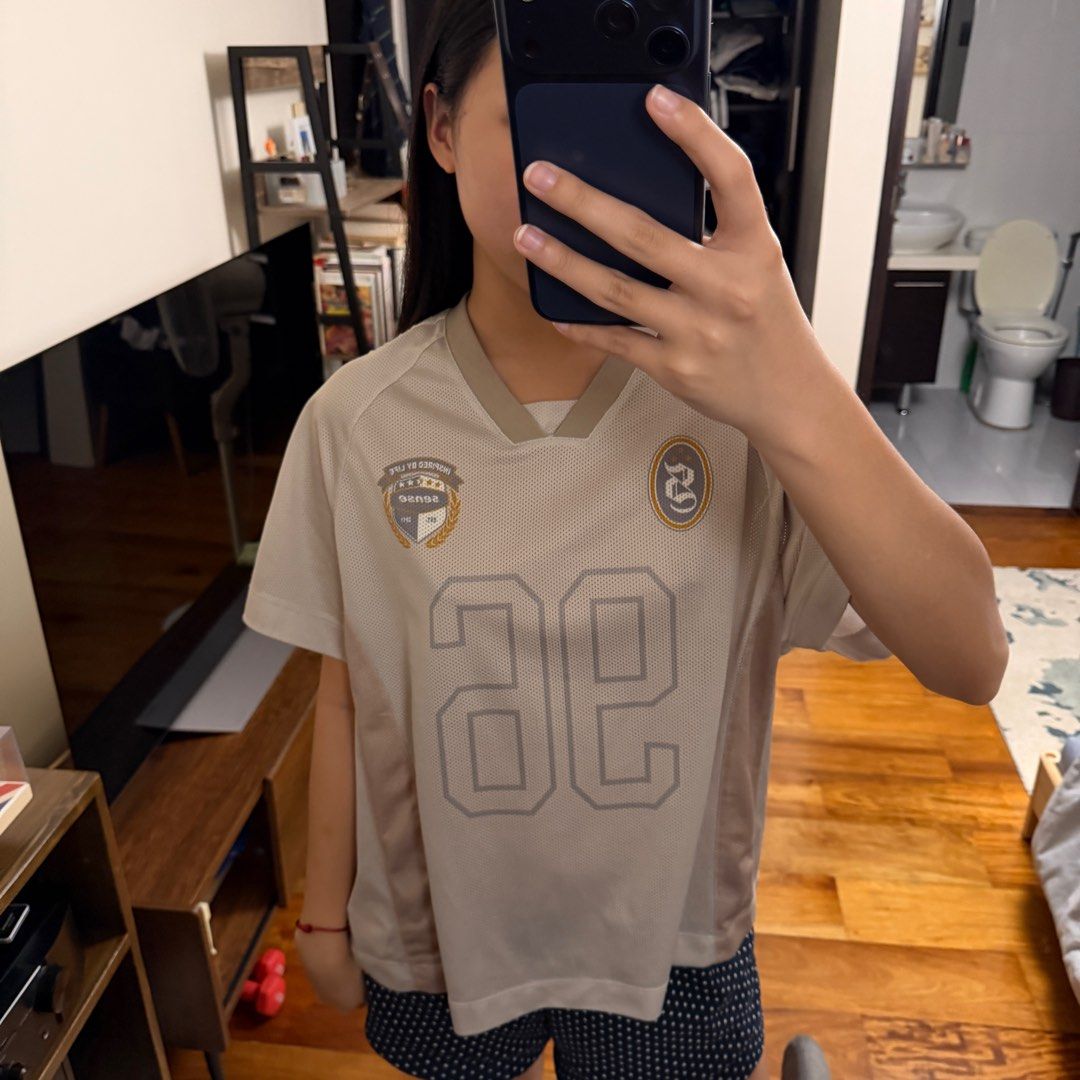 SENSE Grey Jersey Top with Lace Trim (Category: Shirts) located in Pasig City. Submitted by enneil (Listing ID 1417520121, Image 1). Description: Bought in hong kong, local brand there Really good qual just not my style anymore Fits like a medium.