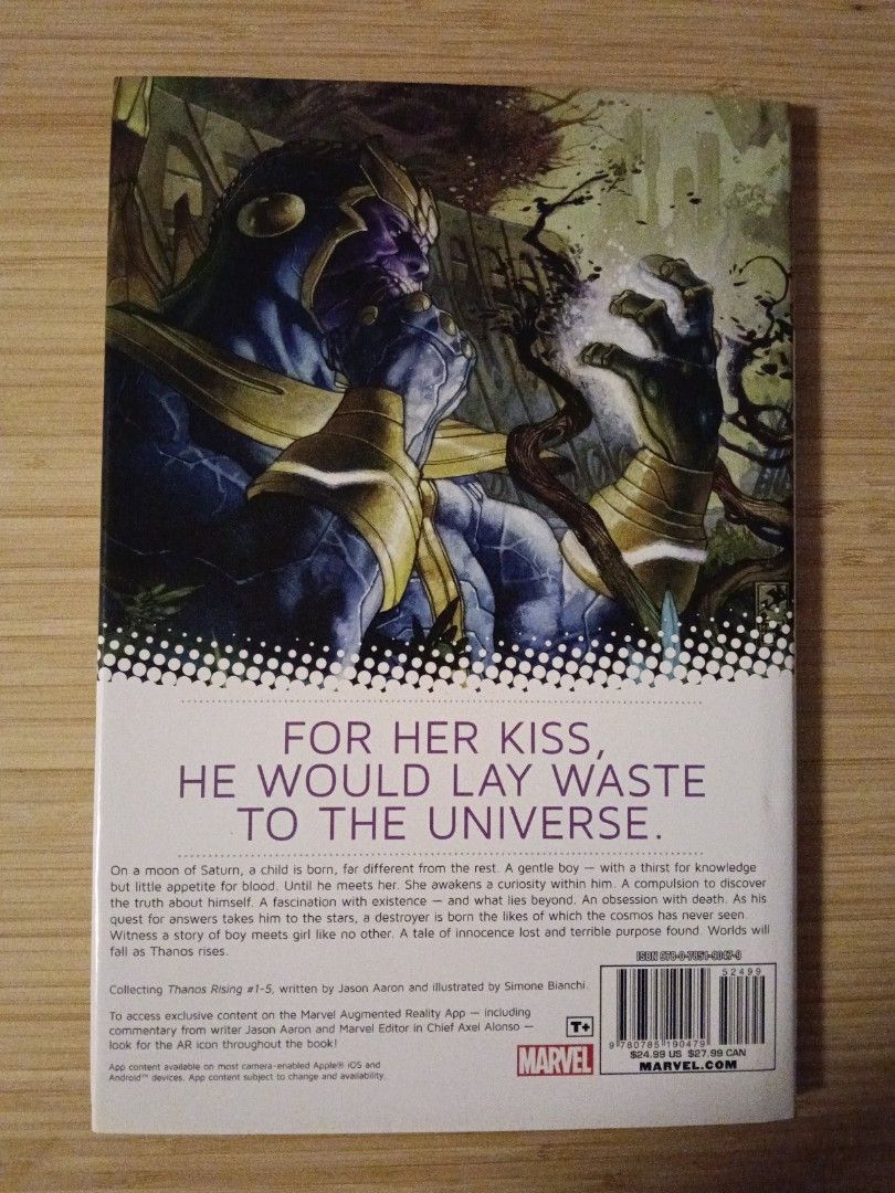 Thanos Rising HC (Category: Comics & Manga) located in Taguig. Submitted by bry_chua (Listing ID 1417407510, Image 2). Description: Format: Hardcover Minimal foxing on the side but overall in good condition (please see pics before placing offer) Location: Taguig MOP: G-Cash, Maya, or Bank Transfer MOD: Lalamove, Grab, LBC/J&T (Outside Metro Manila) Buyer will shoulder delivery fee Plot: Witness the Mad Titan's dark origin! Thanos, scourge of the 