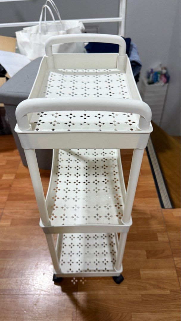 Three-Layer Trolley Cart Organizer Storage Shelf Moving Rack With Wheels (Category: Storage Boxes & Baskets) located in Mandaluyong City. Submitted by submaraine (Listing ID 1417598827, Image 2). Description: Don’t expect much but this is very functional. RFS: Decluttering & transferring rooms Buyer will shoulder the shipping fees..