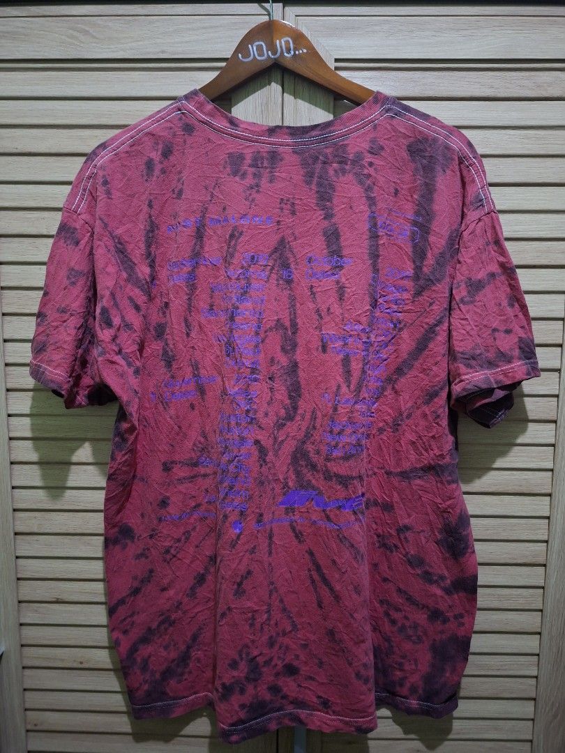 Tie-dye Graphic T-shirt (Category: Tshirts & Polo Shirts ) located in Paranaque City. Submitted by stufflykdat (Listing ID 1417405715, Image 2). Description: - Tie-dye t-shirt - Red and black color scheme - Unique graphic design on front and back - Short sleeves - Crew neck - Purple text on the back - Available now!.