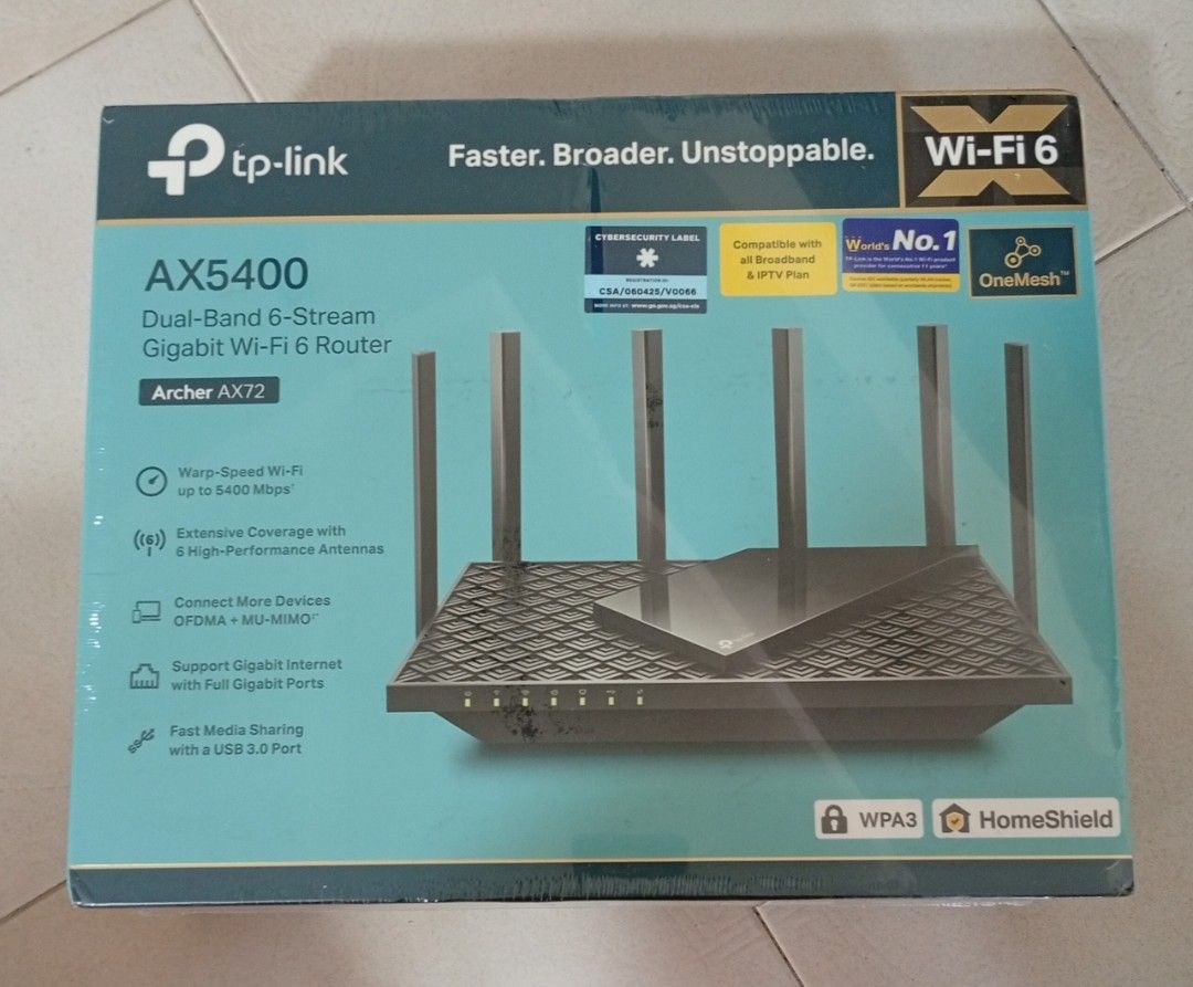 TP-Link AX5400 Dual-Band Gigabit Wi-Fi 6 Router, Computers & Tech ...