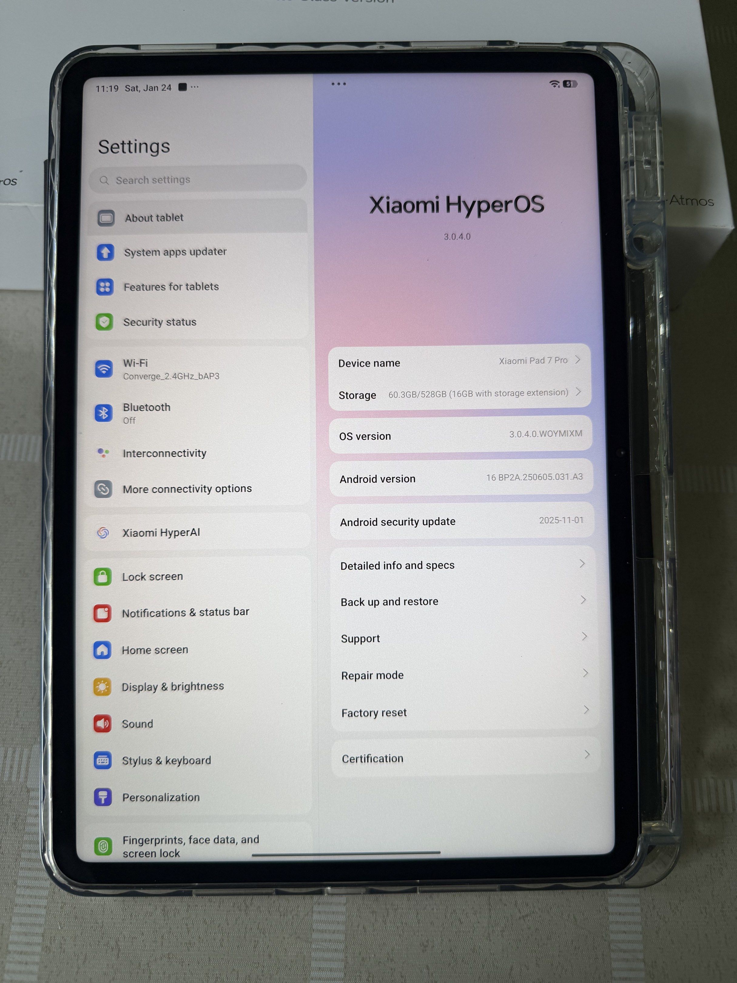 Xiaomi Pad 7 Pro 12+512gb Matte Glass Version (Category: Android) located in Castillejos. Submitted by egc1629 (Listing ID 1417430357, Image 2). Description: Details & Specs: 512GB storage 12GB RAM (+6GB extended RAM) Snapdragon 8s Gen 3 Gray color 144Hz display 11.2-inch screen 8850 mAh battery Battery Health: 100% Battery Cycle Count: 25 First used: October 2025 Matte finish (no need for tempered glass) Full specs: https://www.mi.com/global/pro