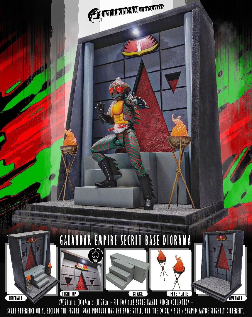 加蘭達帝國秘密基地場景地台 Galandar empire secret base diorama 不包括 shf, kamen rider ...