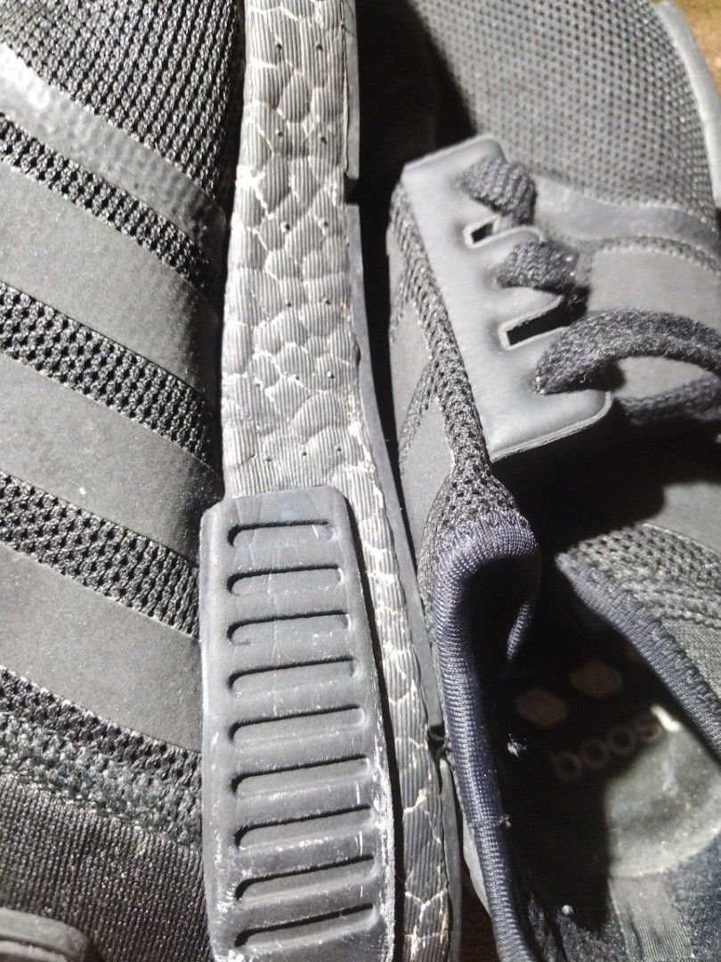 Adidas NMD R1 "Triple Black Size 7 (Category: Sneakers) located in Manila. Submitted by kairu_des (Listing ID 1417714482, Image 2). Description: - Adidas NMD R1 - Preloved. Mesh and upper are in great shape. - Size: US 7 fits to 8 - Issue: Paint chips on the soles signs of usage very normal on boost - Features: Super comfortable Boost technology. Sleek all-black look. Pm me for more information and transaction. TIA! .