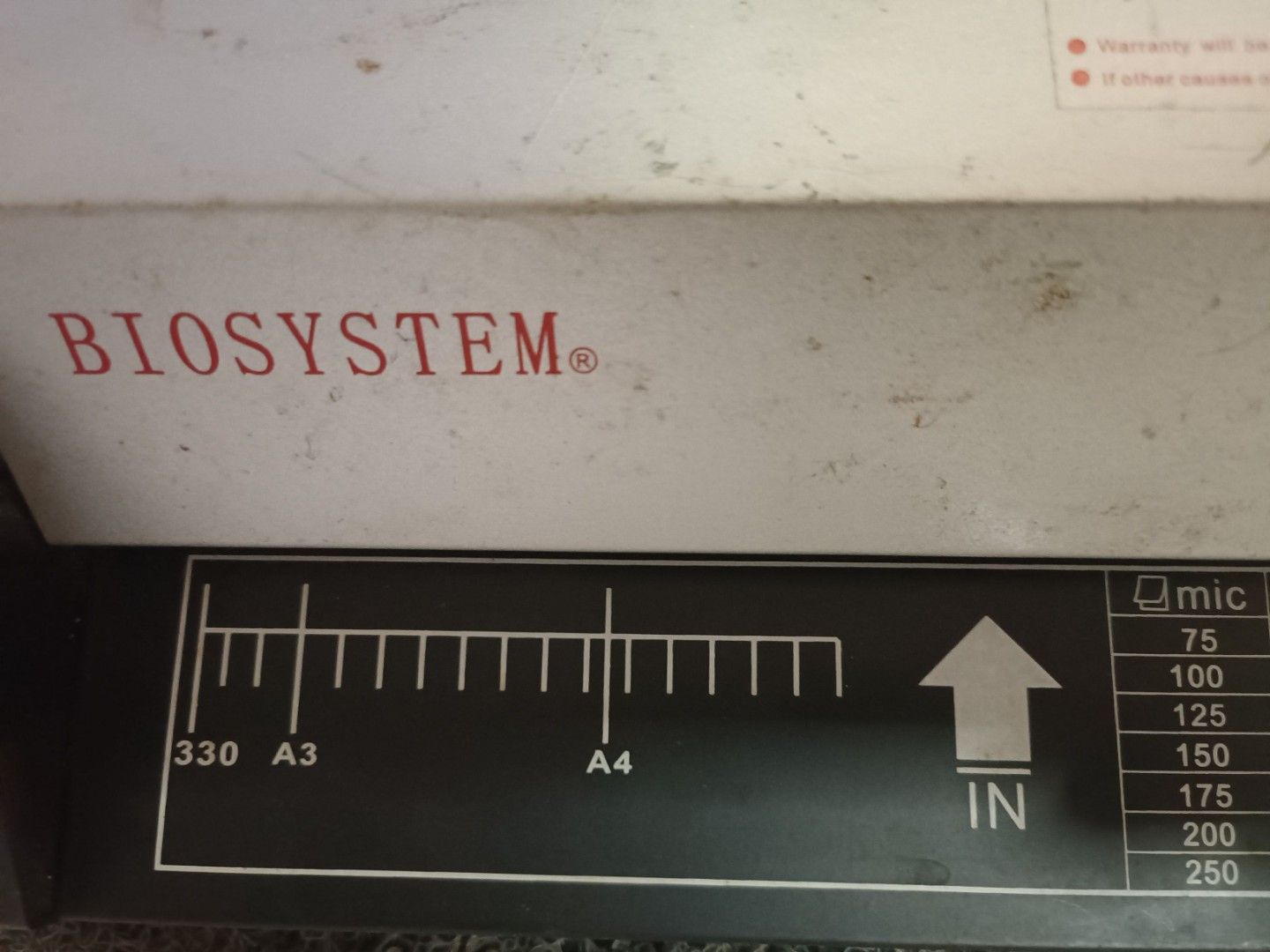 Biosystem S330C 4 Rollers Laminator439451867163535363