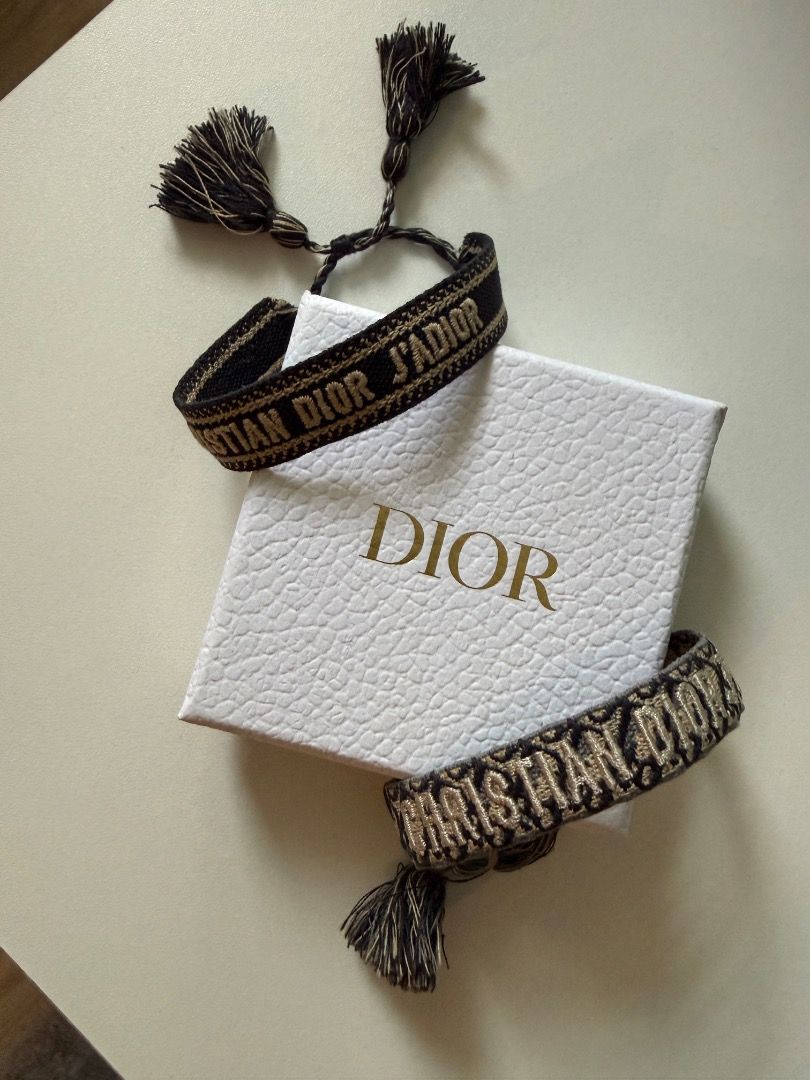Christian Dior J'Adior Bracelet (Category: Luxury Accessories) located in Cebu City. Submitted by richhhhh_ (Listing ID 1417608985, Image 1). Description: Authentic Christian Dior J'Adior bracelet. Features woven design with the Christian Dior J'Adior logo. Includes the original Dior box..