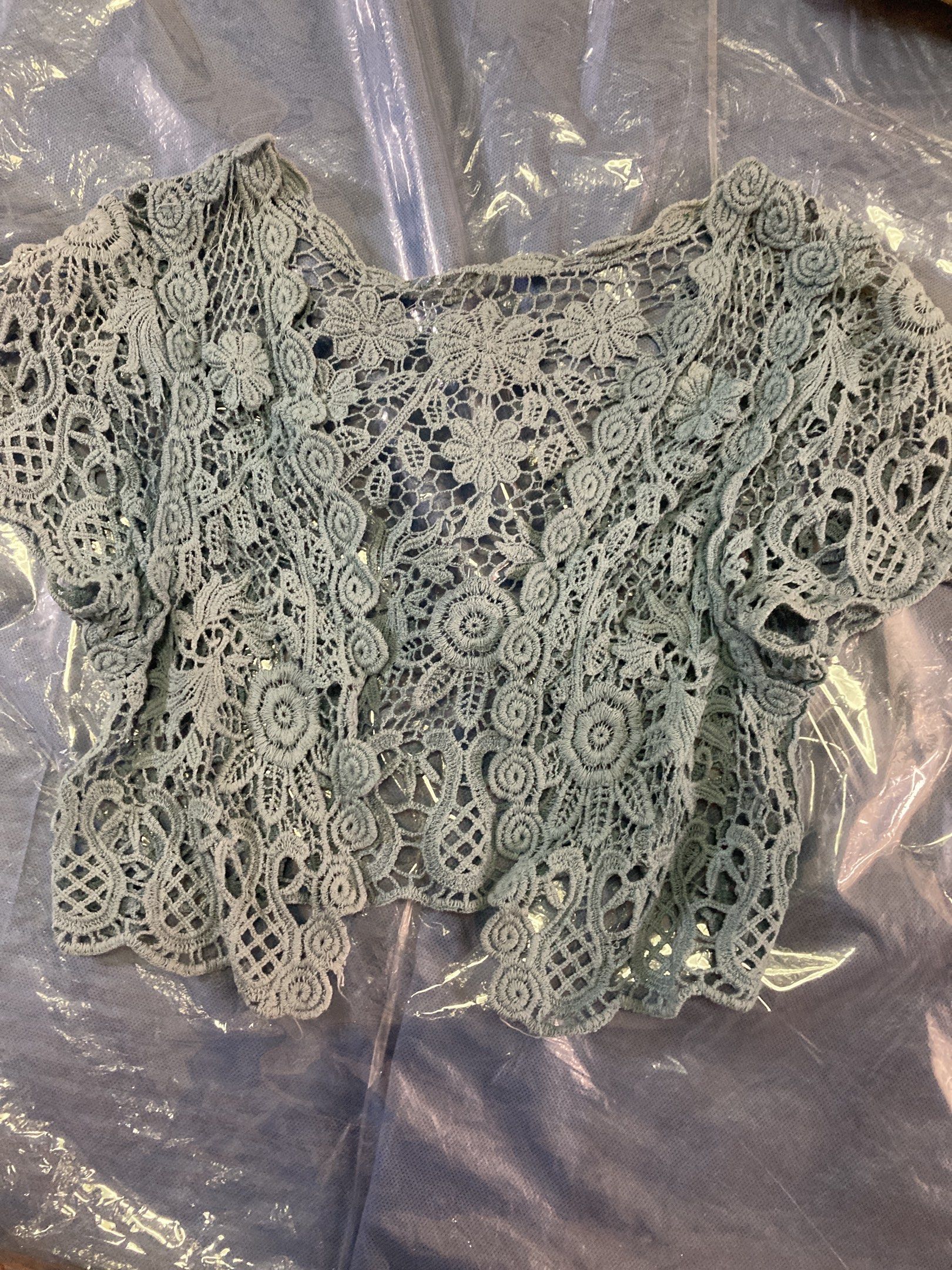 Cream and Blue Crochet Boleros (Category: Others Tops) located in Caloocan City. Submitted by canne1991 (Listing ID 1417651517, Image 3). Description: Bundle for sale Crochet blue bolero.