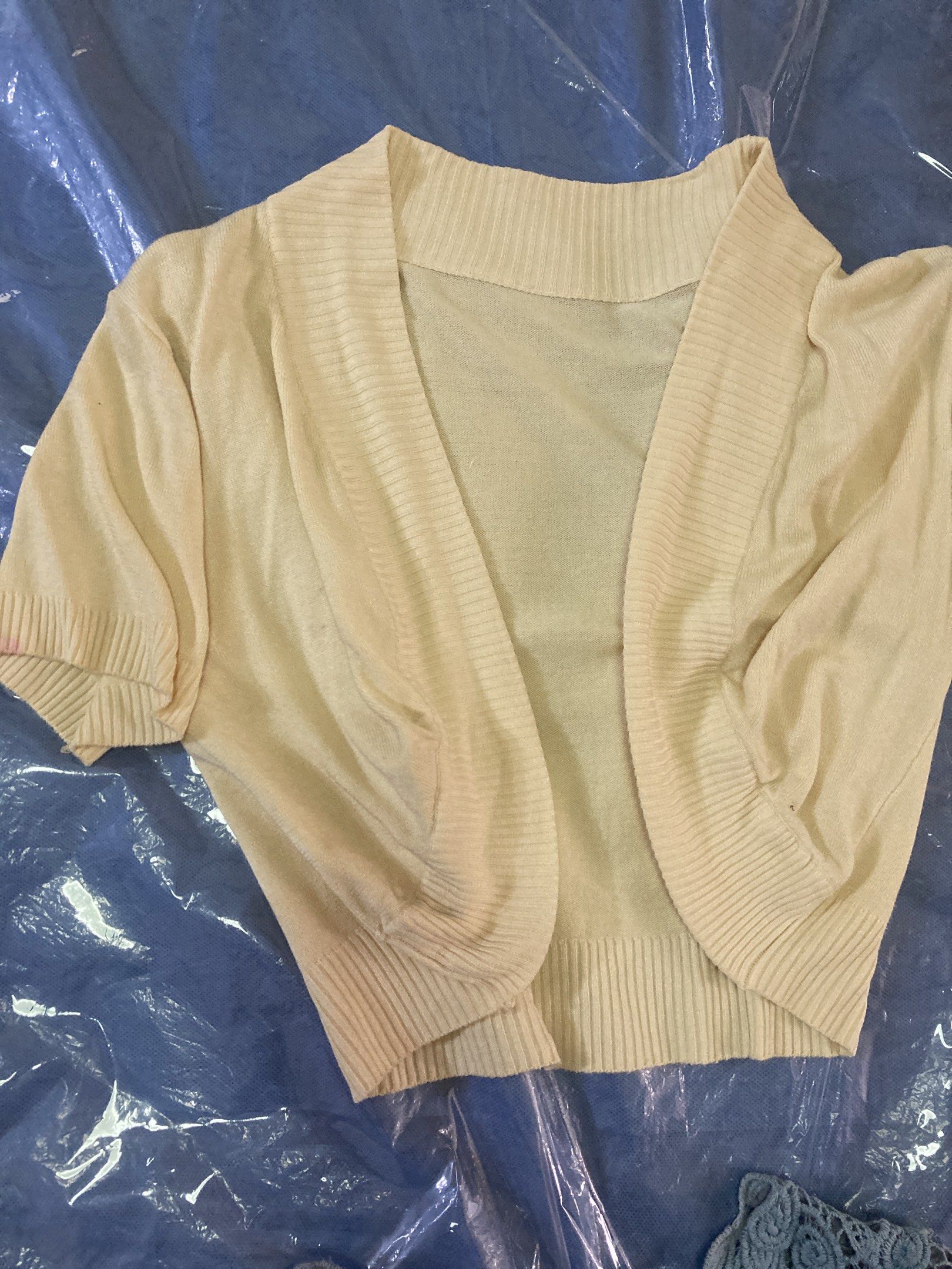 Cream and Blue Crochet Boleros (Category: Others Tops) located in Caloocan City. Submitted by canne1991 (Listing ID 1417651517, Image 2). Description: Bundle for sale Crochet blue bolero.