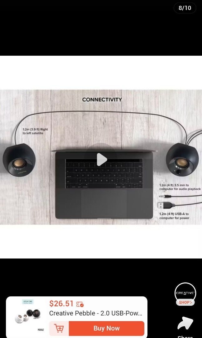 Creative Pebble 2.0 Speakers - White65561063192067117