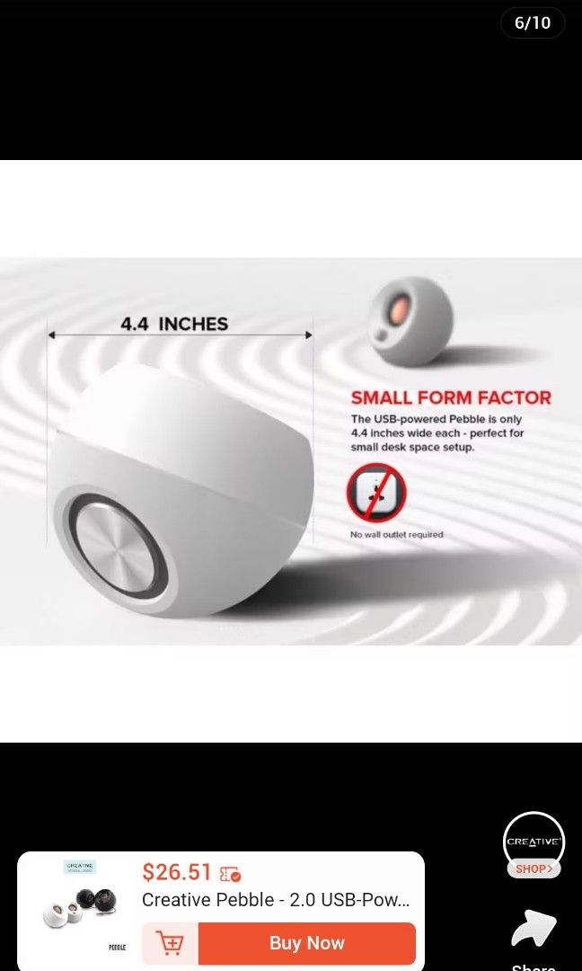 Creative Pebble 2.0 Speakers - White65561063192067116