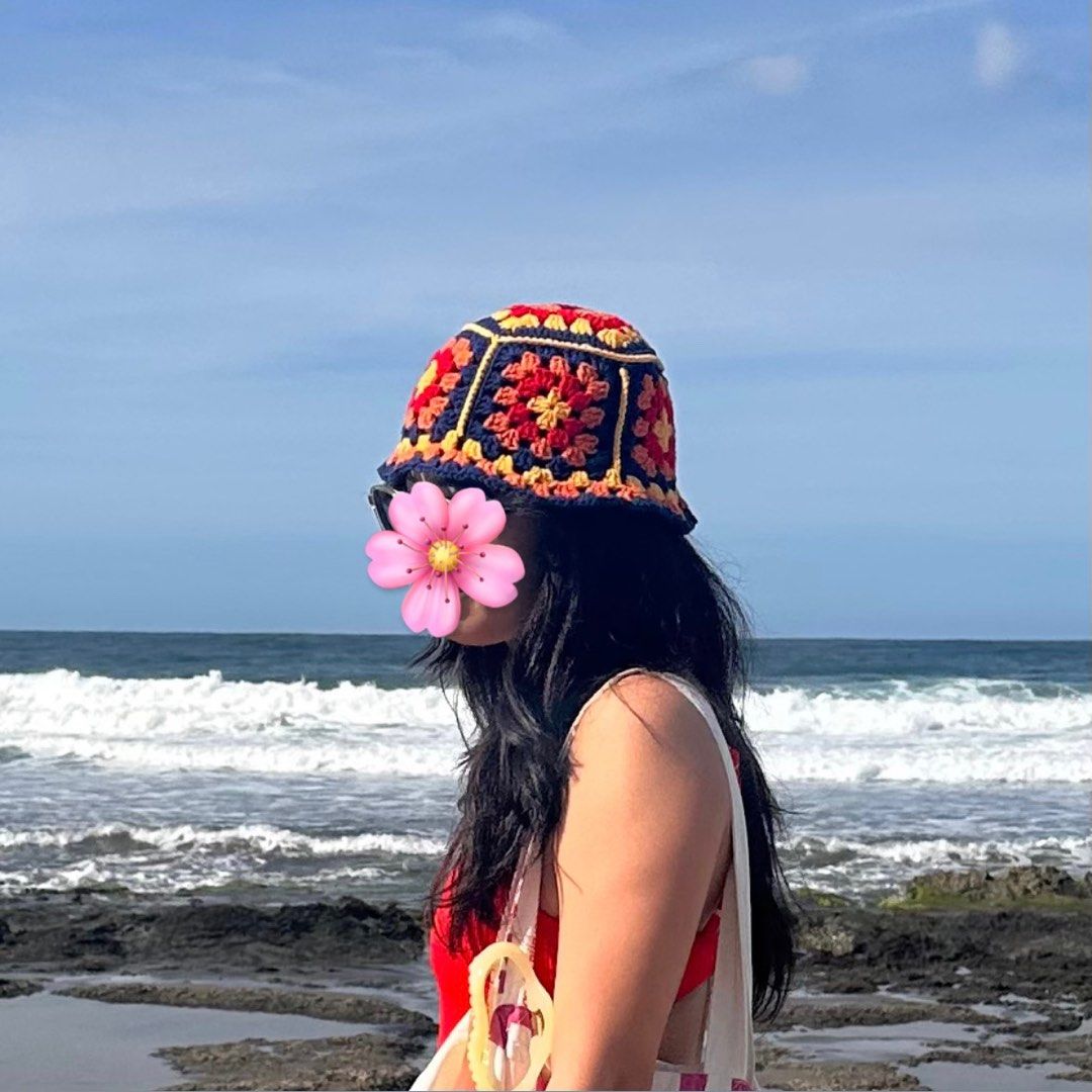 Crochet Granny Hat | Handmade | Worn Once | Like New (Category: Hats & Beanies) located in Makati City. Submitted by tonimoly (Listing ID 1417618037, Image 2). Description: - Handmade by me 🧶 - Made with milk cotton yarn - Used/worn once only - Soft & comfortable - No stains or defects - Fits head circumference approx. 54–58 cm - Stretchable crochet material .
