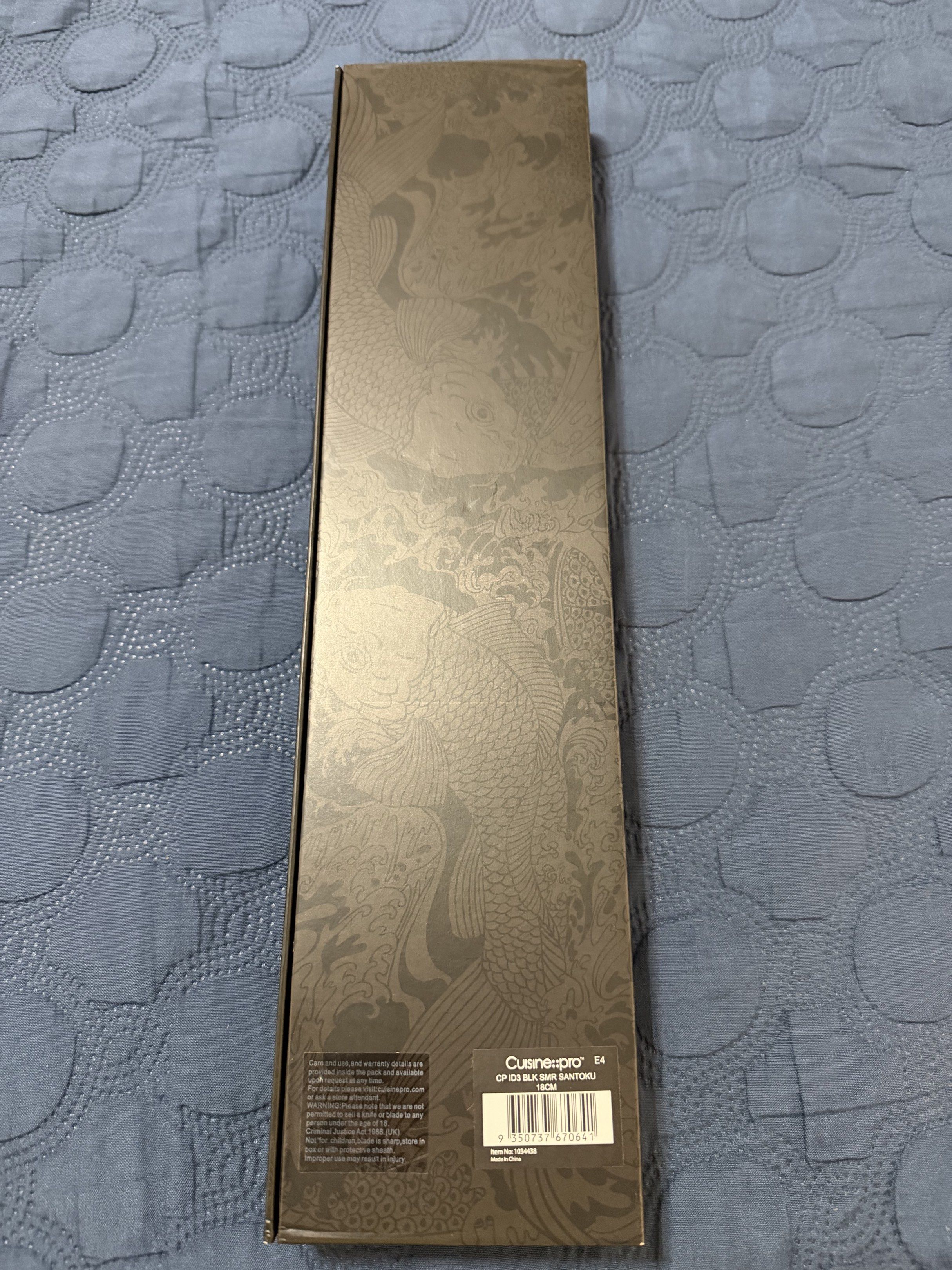 Cuisine Pro iD3 Black Samurai Santoku Knife (Category: Knives & Chopping Boards) located in Mandaluyong City. Submitted by jim.dc (Listing ID 1417639920, Image 3). Description: 18cm / 7”.