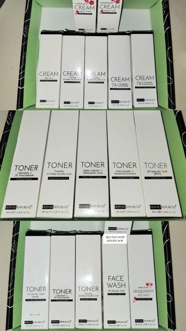 Dermorepubliq Face Wash & Deo Mist (Category: Face Care) located in Pasay City. Submitted by cindyssssss (Listing ID 1417779063, Image 3). Description: - all authentic - used once to thrice or brandnew - 149 pesos each - pasay city - can do meet up LRT EDSA station or jnt / lalamove.