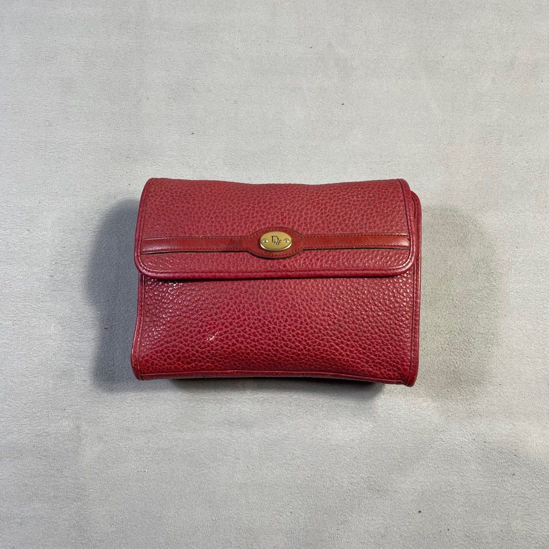 DIOR RED LEATHER WALLET/CLUTCH BAG (Category: Luxury Bags & Wallets) located in Manila. Submitted by revise.ph_ (Listing ID 1417805171, Image 2). Description: DIOR RED LEATHER WALLET/CLUTCH BAG Made in FRANCE Dimension Height/Length:5 Width:6.6 Issue:1 paint stain r Price:3,000 Free Shipping via Jnt.