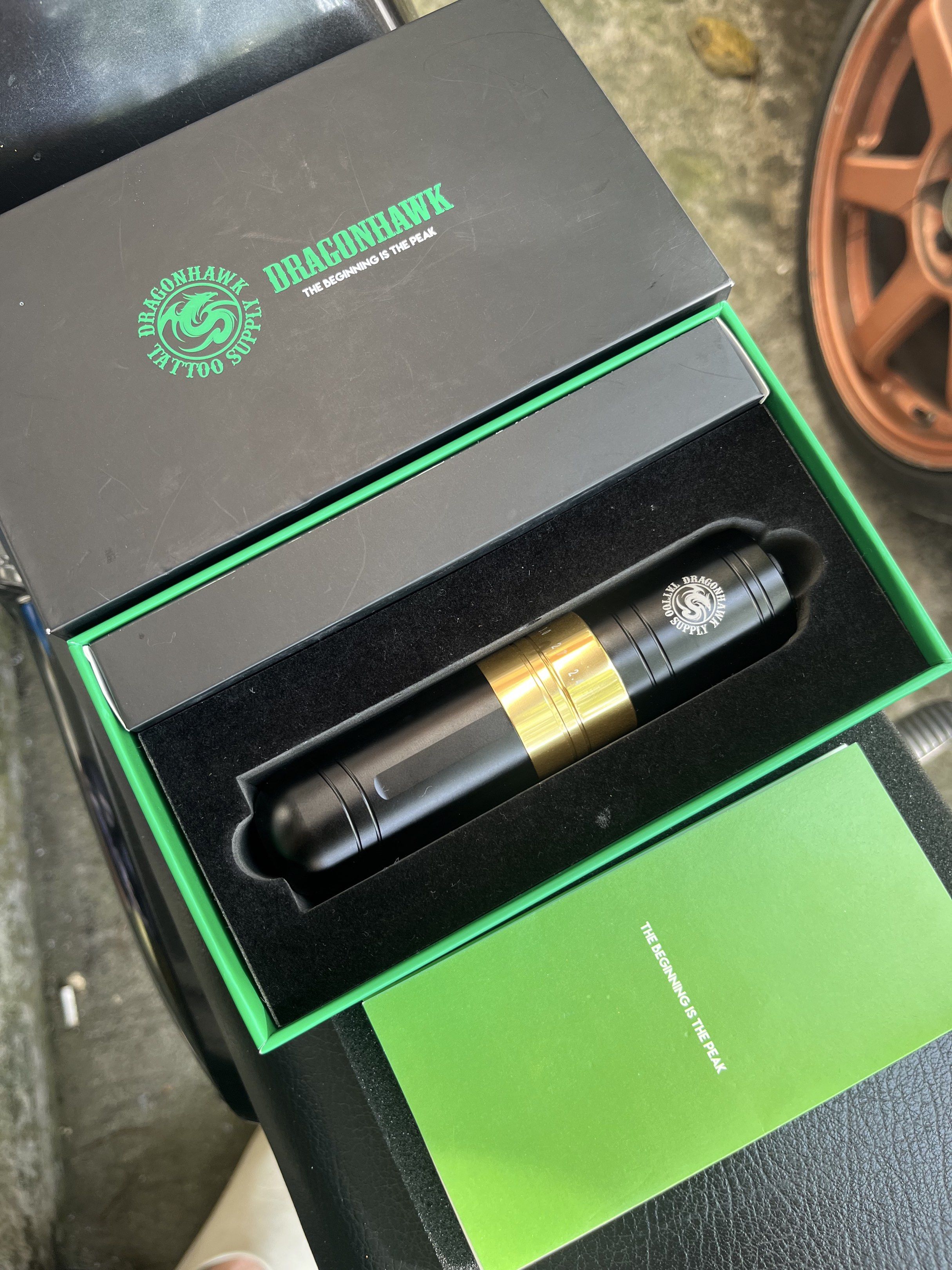 Dragonhawk Tattoo Pen Machine (Category: Craft Supplies & Tools) located in Rizal. Submitted by dead_inside (Listing ID 1417618860, Image 1). Description: - Dragonhawk tattoo A2 pen machine - black and gold design - Digital display - USB-C charging port - Includes original box rfs: extra machine / barely used, can pass as new.