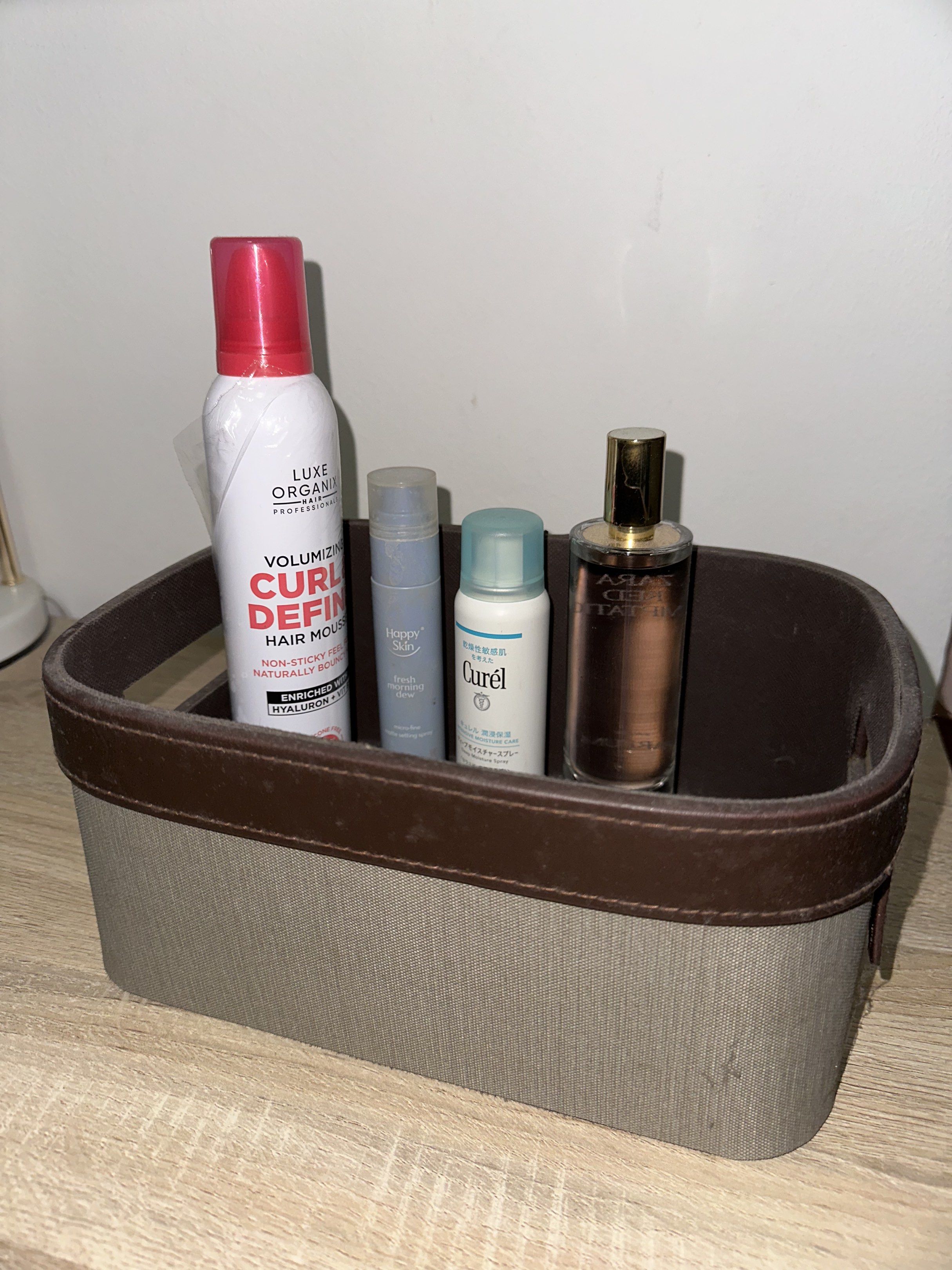 Fabric Storage Basket (Category: Storage Boxes & Baskets) located in Quezon City. Submitted by ina517 (Listing ID 1417748332, Image 2). Description: - Fabric Storage Basket - Stylish design - Perfect for organizing items - Neutral color.