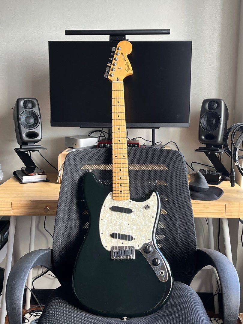 Fender Mustang (Category: Musical Instruments) located in Taguig. Submitted by corgi_x (Listing ID 1417625675, Image 1). Description: Fender Mustang (2016 Offset Series) - Made in Mexico - Upgraded saddles (Graph Tec) - Set up by Guitar Pusher In excellent condition with cosmetics that could pass as brand new. Neck pick-up sometimes cuts out—a common Mustang quirk. Just wiggle the pick-up switch to get it back on. Selling for Php 39,999 (original