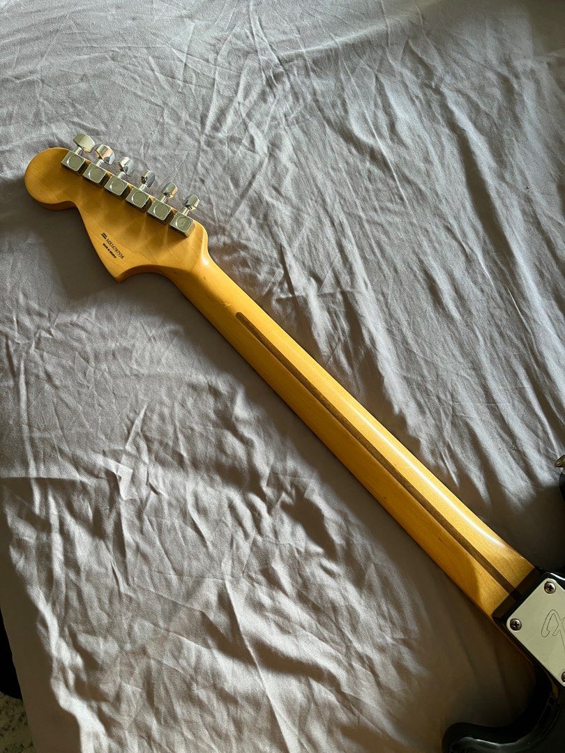 Fender Mustang (Category: Musical Instruments) located in Taguig. Submitted by corgi_x (Listing ID 1417625675, Image 3). Description: Fender Mustang (2016 Offset Series) - Made in Mexico - Upgraded saddles (Graph Tec) - Set up by Guitar Pusher In excellent condition with cosmetics that could pass as brand new. Neck pick-up sometimes cuts out—a common Mustang quirk. Just wiggle the pick-up switch to get it back on. Selling for Php 39,999 (original