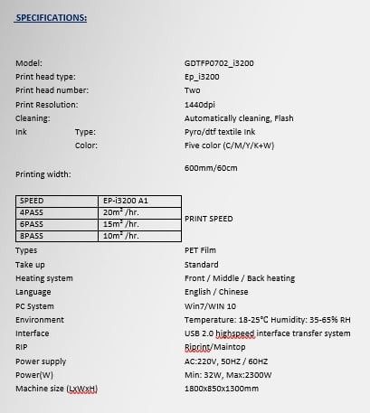 GDTFP0702_i3200 DTF Printer (Category: Printers, Scanners & Copiers) located in Quezon City. Submitted by b.caster (Listing ID 1417617006, Image 2). Description: RFS: Upgrade lightly used DTF printer delivery will be the resposibility of the buyer Please see specs.