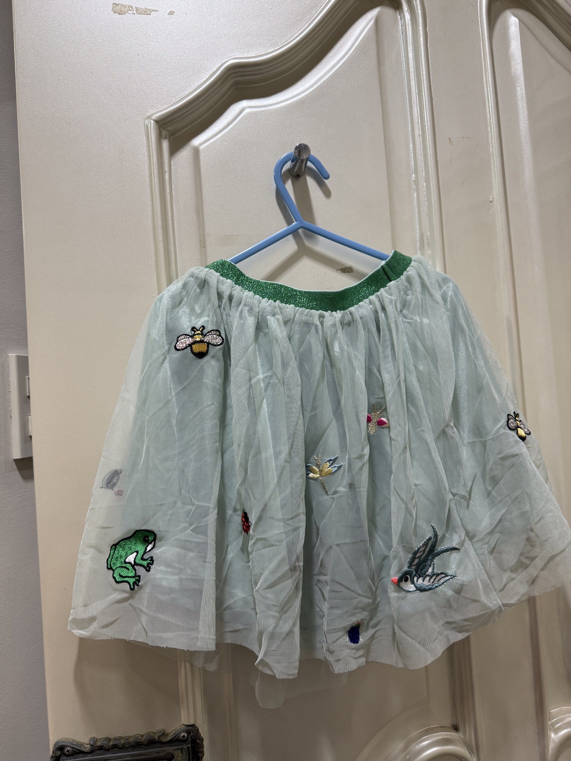 H&M Embroidered Tulle Skirt (Category: Babies & Kids Fashion) located in Caloocan City. Submitted by tang.930 (Listing ID 1417744692, Image 1). Description: - H&M tulle skirt - Features colorful embroidered insects and animals - Light green color - Sparkly green waistband - Size: EUR 110/116, US 4-6Y, CA 4-6A, CN 120/53, MX 110/116, AUS 5-6.