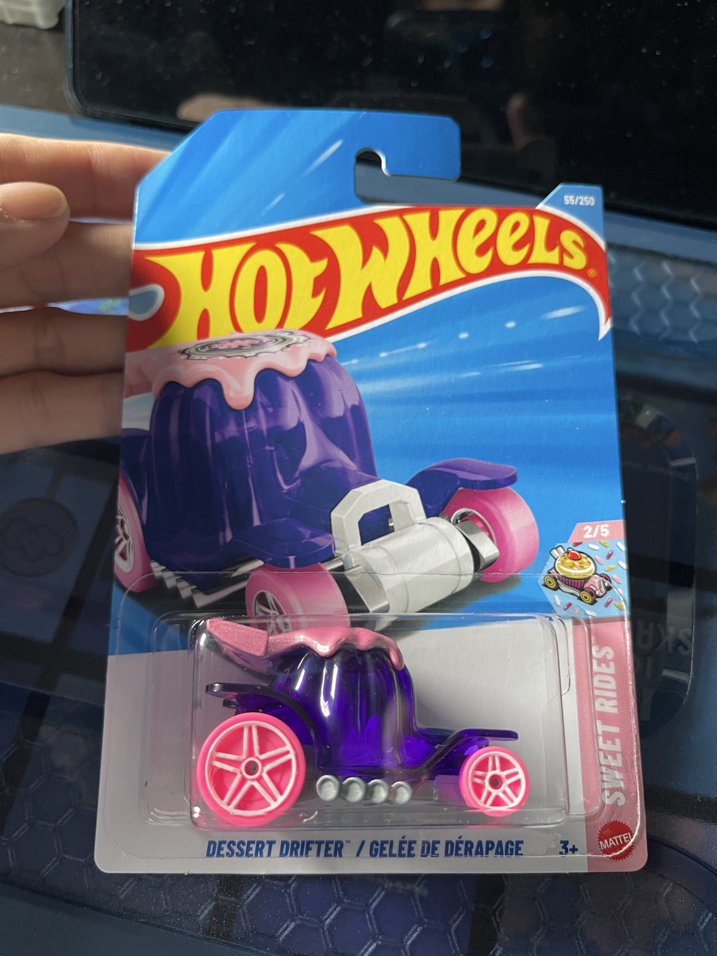 Hot Wheels Dessert Drifter Sweet Rides (Category: Vehicle & Diecast Models) located in Quezon City. Submitted by ccgem (Listing ID 1417678998, Image 1). Description: - Hot Wheels Dessert Drifter - Sweet Rides series - Unique dessert-themed design - Purple body with pink wheels - Part of the 2/5 collection.