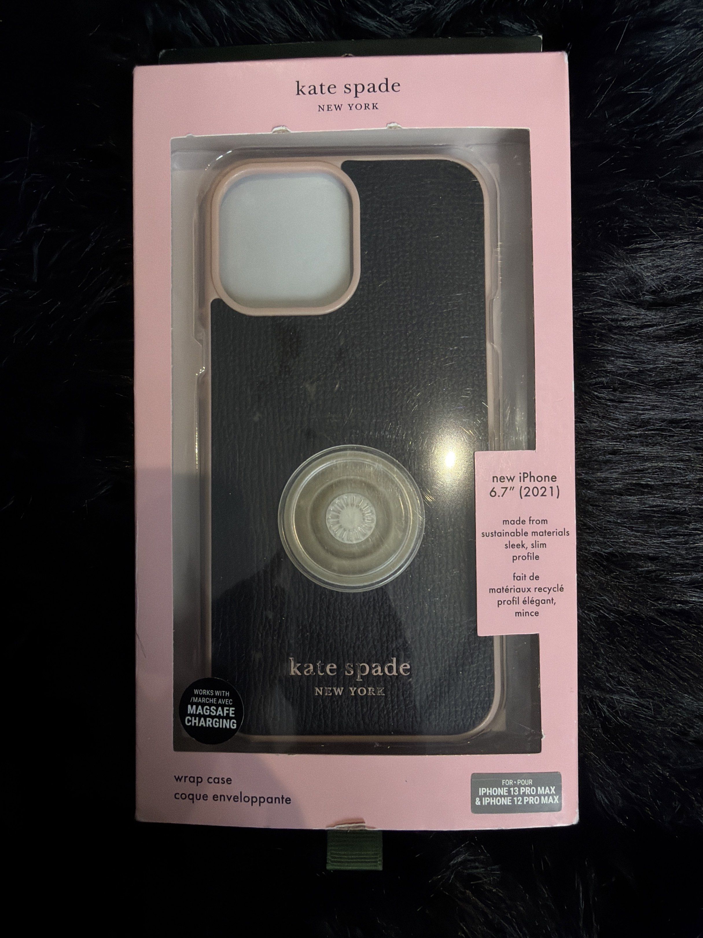 Kate spade iphone 13 pro max (Category: Cases & Sleeves) located in Quezon City. Submitted by LovedByAna_ (Listing ID 1417653873, Image 1). Description: - Kate Spade iPhone 15 Pro Max case - Stylish black design - with attached popsocket already - Designed for protection and style.