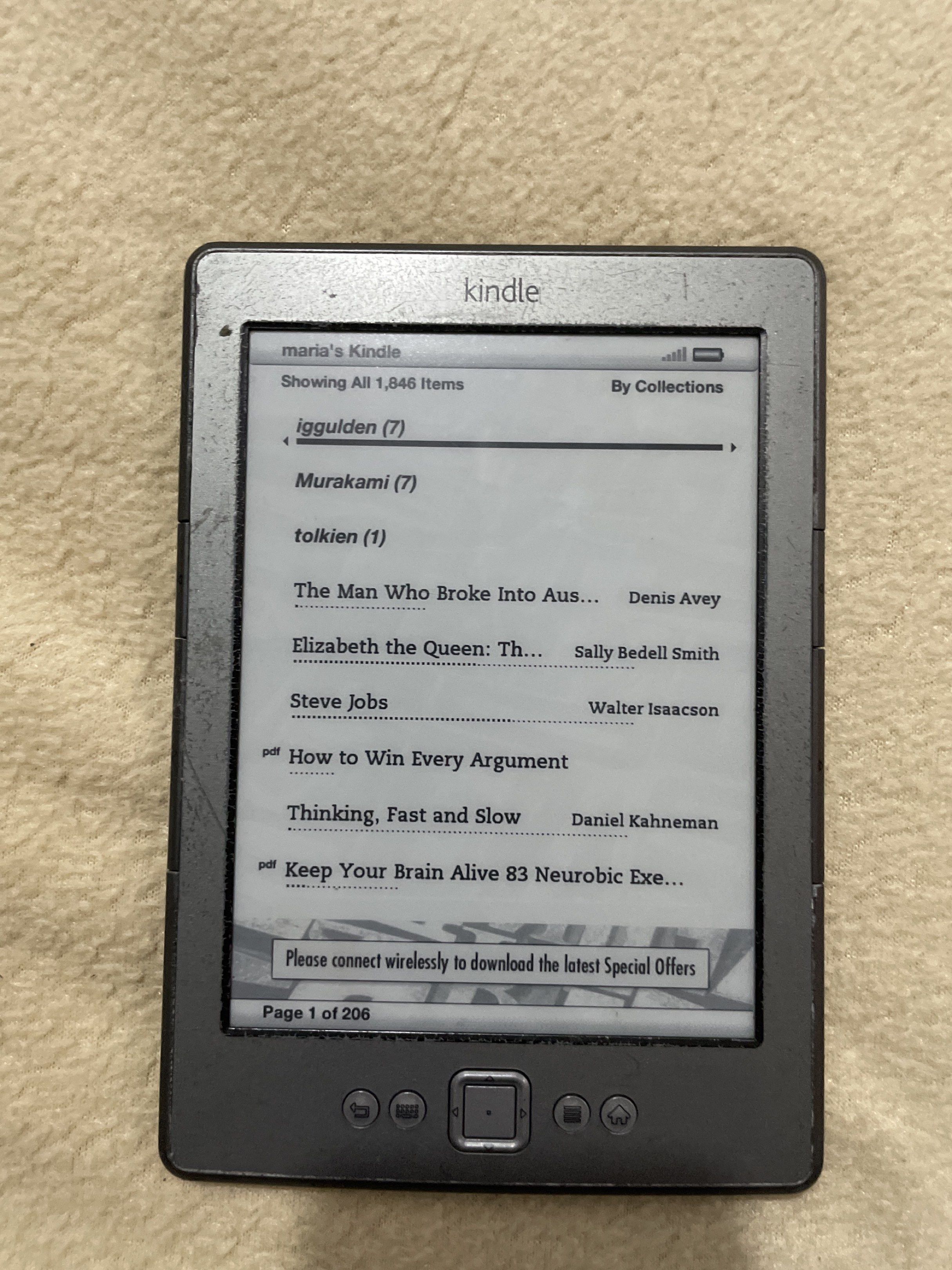 Kindle 4th Gen | 6” E Ink | Wi-Fi | 1,800+ Books | Physical Navigation (Category: E-Readers) located in Paranaque City. Submitted by yourneighbortotoro (Listing ID 1417706221, Image 3). Description: 🧠 Lightweight and loaded — Kindle 4th Gen offers crisp E Ink reading with a massive preloaded library 📚 Perfect for travel, study, and offline reading anytime This Kindle 4th Gen features a 6” glare-free E Ink screen, button-based navigation, and ov