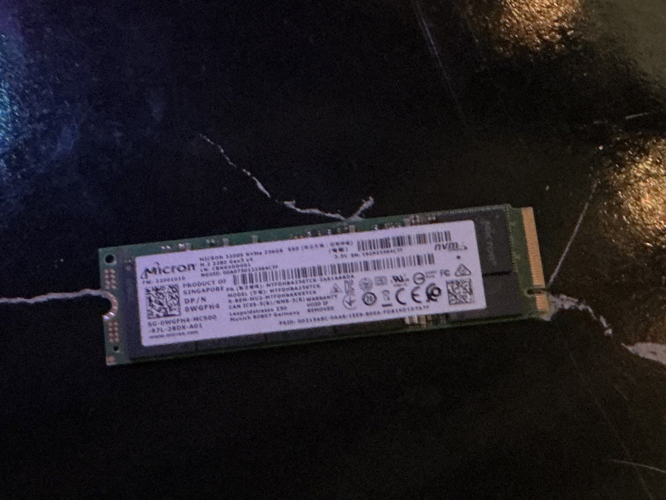 NVME SSD (Category: Hard Disks & Thumbdrives) located in Cebu City. Submitted by wildwhale-34103d (Listing ID 1417670720, Image 1). Description: 59% health slightly negotiable.