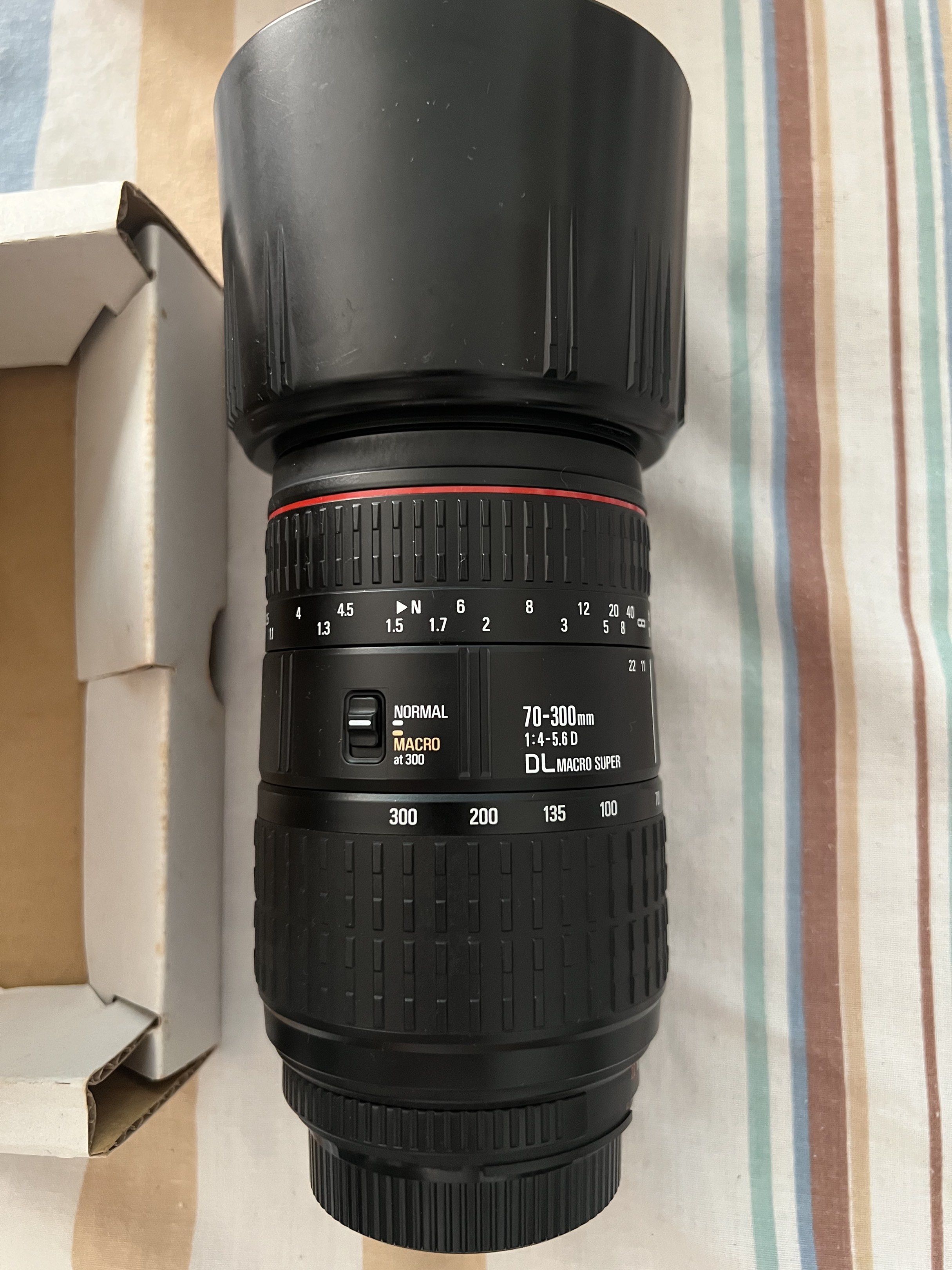 Sigma DL Macro Super AF Lens (Category: Lens & Kits) located in Las Pinas. Submitted by jerri44 (Listing ID 1417605394, Image 1). Description: Sigma Camera Macro Super DL AF Zoom Lens 70-300mm f4 -5/6 Made in Japan With box and manual.