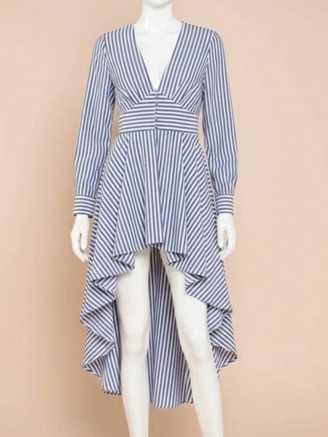 Striped Assymetrical Dress (Category: Dresses) located in Dinalupihan. Submitted by rummagethrough (Listing ID 1417784144, Image 1). Description: Bust: 32-34 | Waist: 28 | Length: 50 All photos available are already uploaded Color may vary due to lighting Shipping via J&T and payment via BDO or GCash.