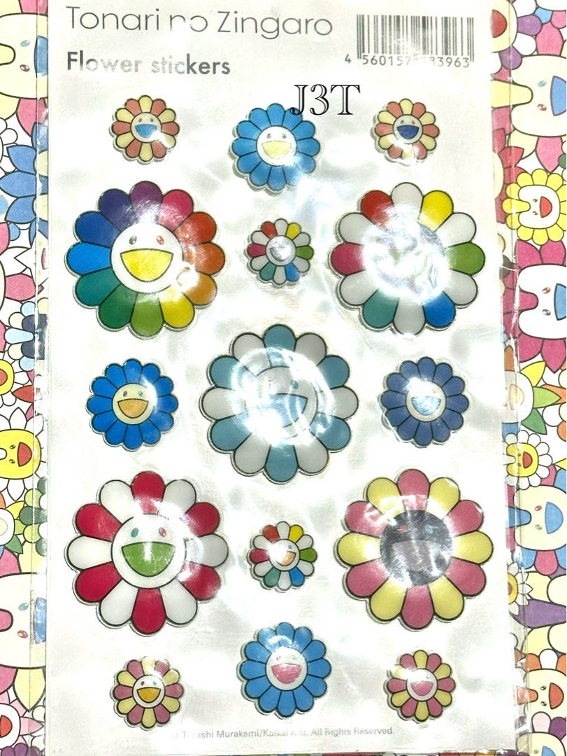 TAKASHI MURAKAMI Flower Stickers (Category: Art & Prints) located in Pasig City. Submitted by j3tkoleks (Listing ID 1417643167, Image 1). Description: AUTHENTIC STICKERS by Takashi Murakami.