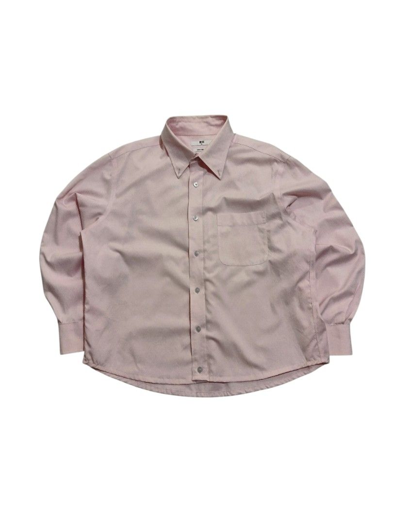 Uniqlo Pink Longsleeve (Category: Formal Shirts) located in Taguig. Submitted by wst.fnds (Listing ID 1417631861, Image 1). Description: Uniqlo Pink Longsleeve - Boxy Fit - Altered Length - Good for casual (Dimes) - Front Length - 25 - Back Length - 26.5 - Width - 20.5 Condition: - Color rate - 8/10 - Yellow neckline - No tags, because it was altered 300+sf WEST REMBO TAGUIG📌 199A Mansanas St. Blk. 7 •Meet up around Taguig/Makati •No Cash on Del