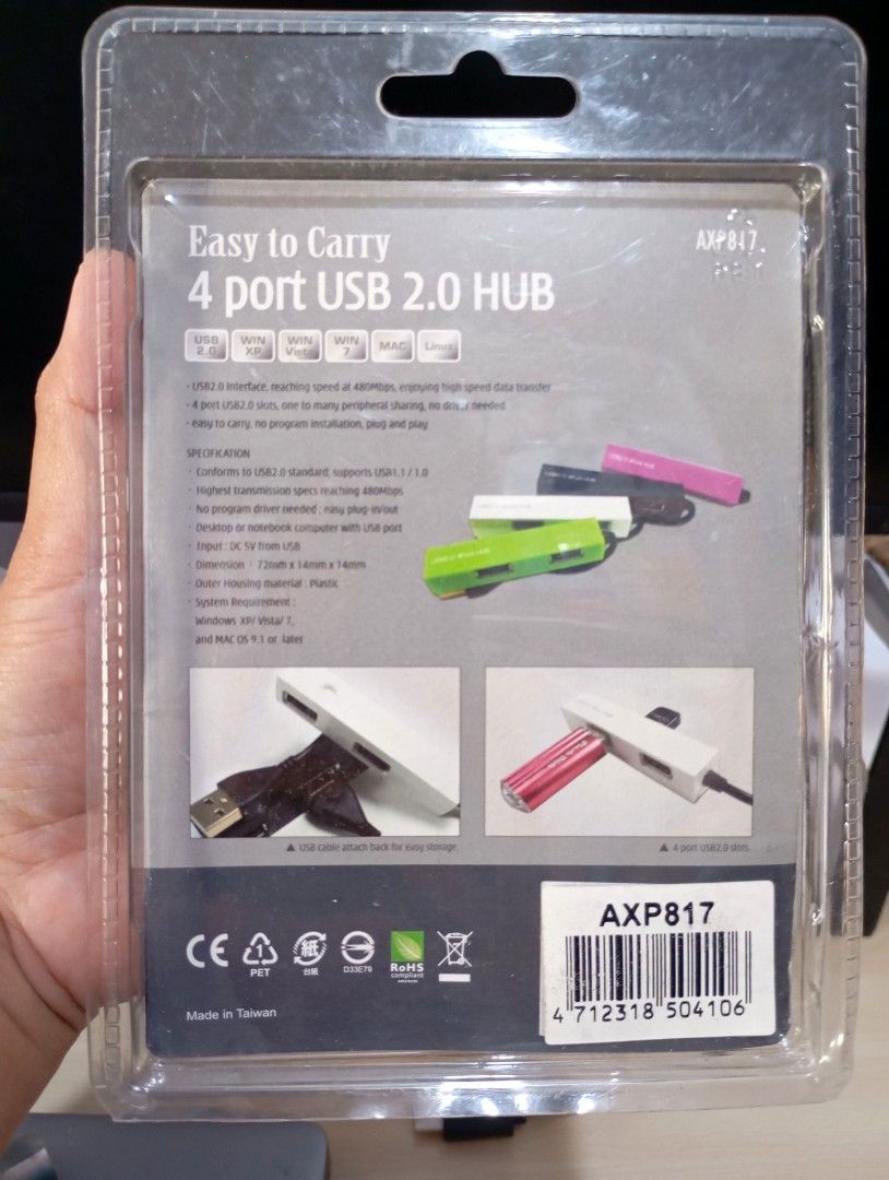 USB 2.0 Hub 4 port - Pink (Category: Hard Disks & Thumbdrives) located in Quezon City. Submitted by ana-chan (Listing ID 1417738674, Image 2). Description: 4-port USB 2.0 HUB. Easy to carry. Ready to use. No drivers needed. High-speed data transfer. Compact design. Pink color..