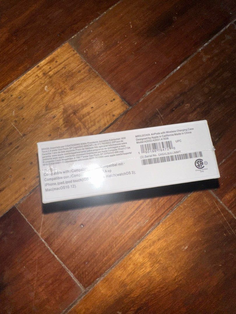 Apple AirPods with Wireless Charging Case (Category: Earphones) located in Manila. Submitted by kevinpolaris (Listing ID 1417977040, Image 2). Description: - Brand new, sealed Apple AirPods with Wireless Charging Case. - Includes AirPods and charging case. - Compatible with: - iPhone, iPad, iPod touch (iOS 10.12+) - Apple Watch (watchOS 3+) - Mac (macOS 10.12+).