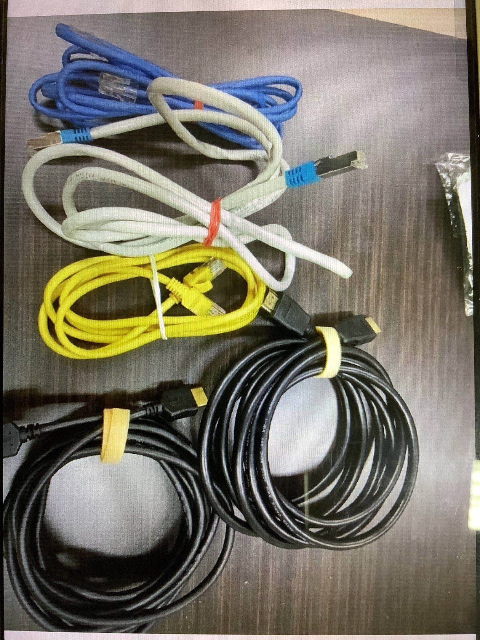 Assorted cables - ethernet and HDMI441449243675863040