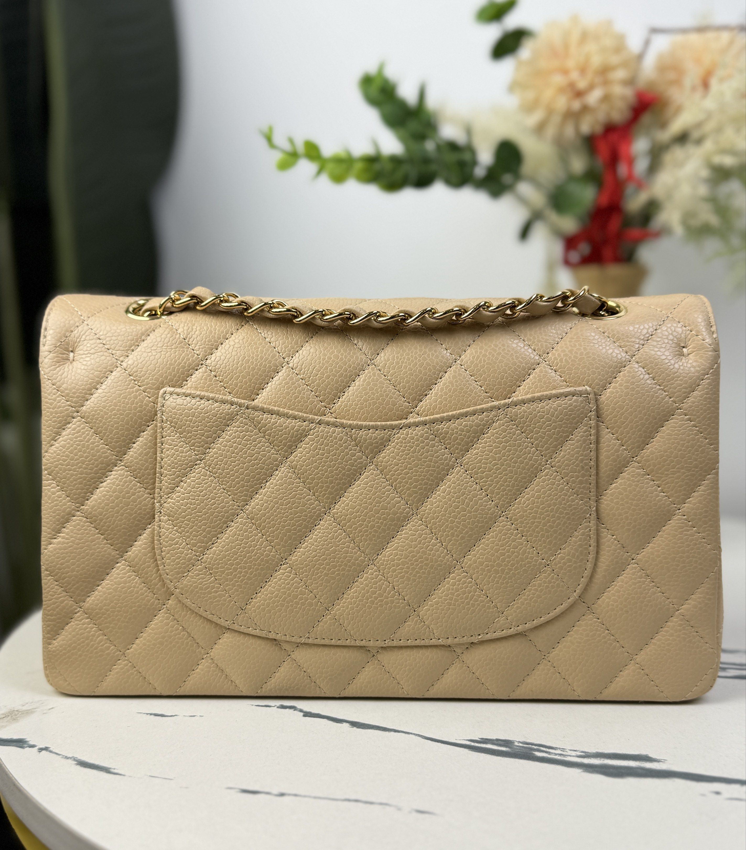 Chanel Medium Double Flap Beige (S29) (Category: Luxury Bags & Wallets) located in Las Pinas. Submitted by jlsluxuryfinds (Listing ID 1417951694, Image 2). Description: Inclusion •Entrupy, card & box Open for 3 months layaway CC PAYMENT (BDO CHECKOUT 📍Laspiñas.