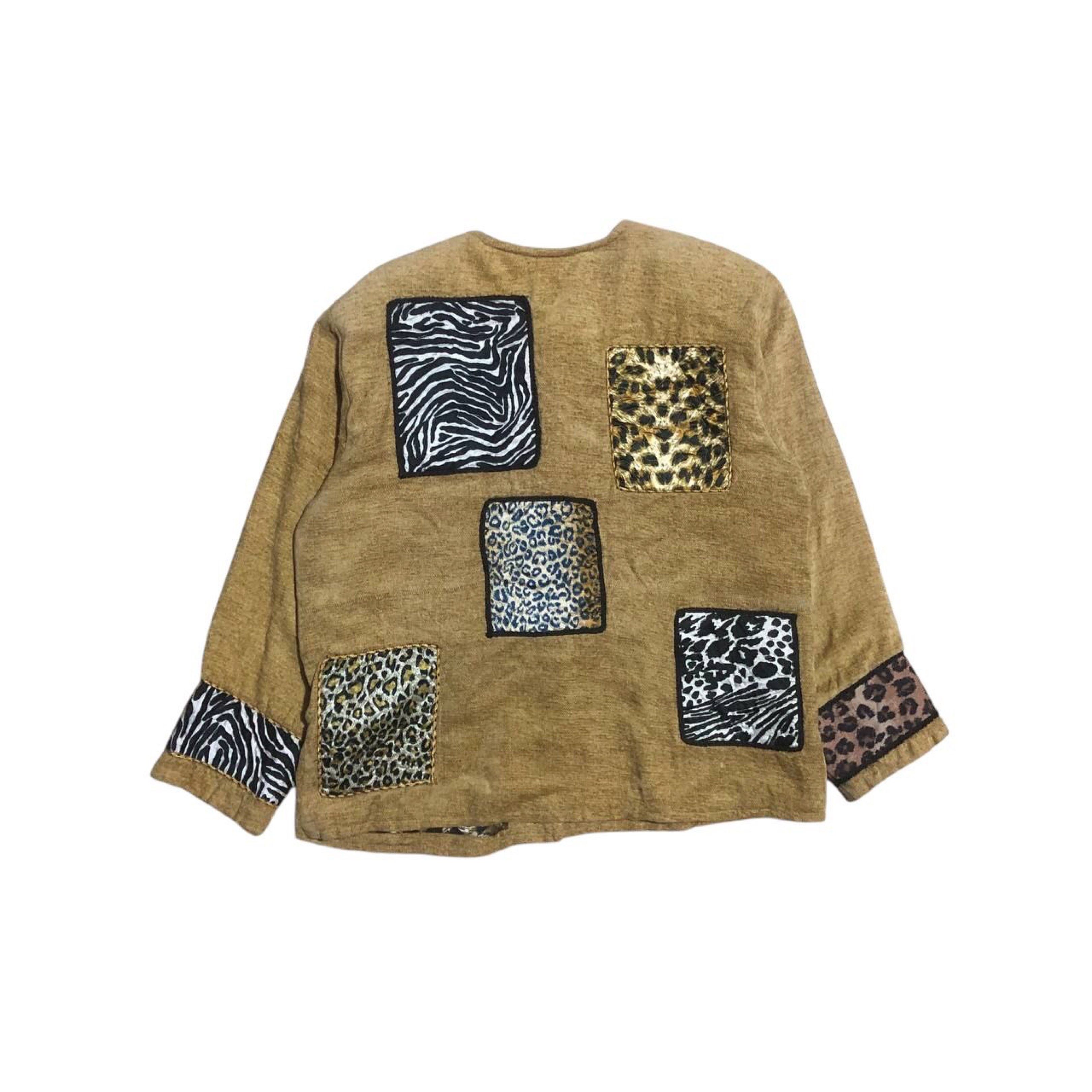 DANIEL K VINTAGE CARDIGAN ANIMAL PRINT PATCHWORK (Category: Coats, Jackets and Outerwear) located in Manila. Submitted by grailledrags (Listing ID 1417966425, Image 2). Description: DANIEL K VINTAGE CARDIGAN ANIMAL PRINT PATCHWORK L23•W22 •PATCHWORK DESIGN •UNIQUE PIECE •STATEMENT JACKET •WITH LEOPARD LINING •THICK •NO ISSUE •NEED WASH 549 + sf.