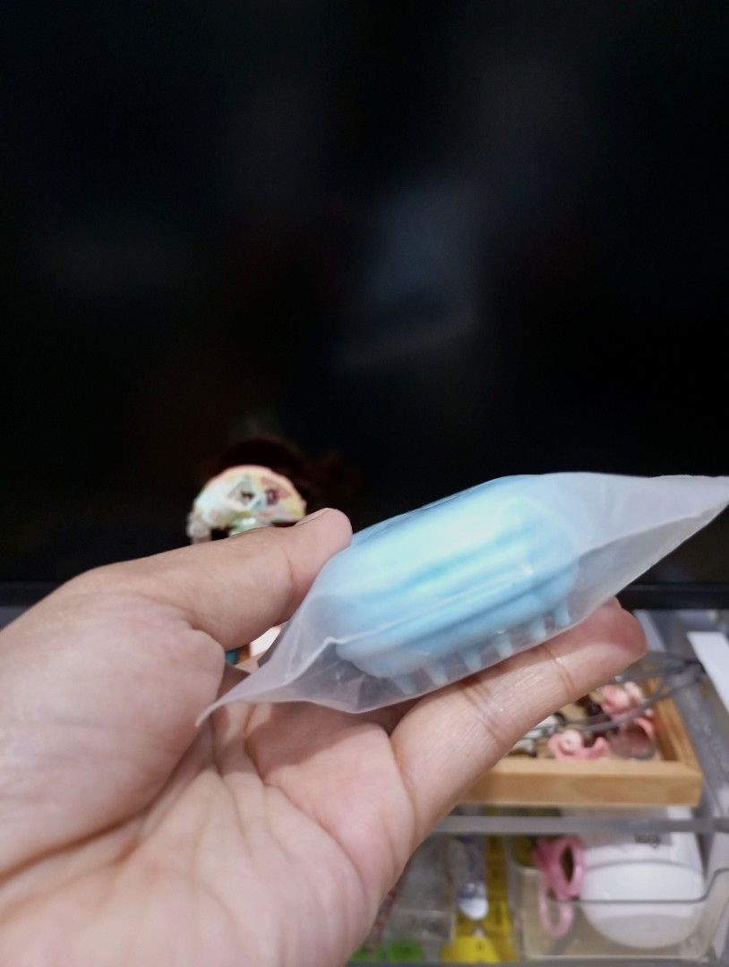 Dogs Slipper Teether Chew Toy (Category: Soothers & Pacifiers) located in Quezon City. Submitted by ana-chan (Listing ID 1417915353, Image 3). Description: Baby sandal teether in soft blue. Textured surface for gum soothing. Easy grip design. Comes in a clear, zip-lock bag..