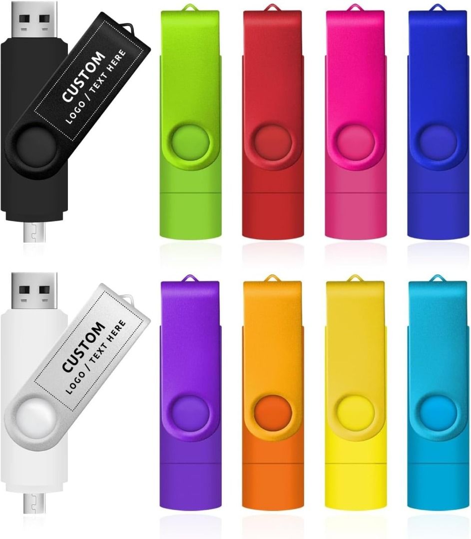 dual-use OTG flash drive featuring both USB Type-A (standard USB) and a ...