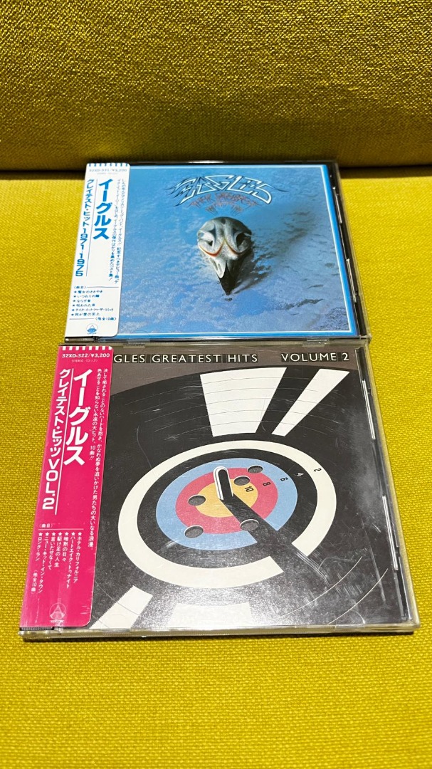 Eagles CD Greatest Hits Vol 1 & 2 日本舊版 膠側紙,