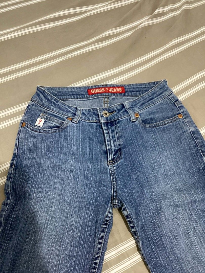 Guess Jeans Blue Denim Pants (Category: Jeans) located in Quezon City. Submitted by heejoobns (Listing ID 1417930428, Image 2). Description: - Classic Guess Jeans - Blue denim wash - Mid-rise waist - Straight leg fit - Iconic Guess logo - Versatile for casual wear.